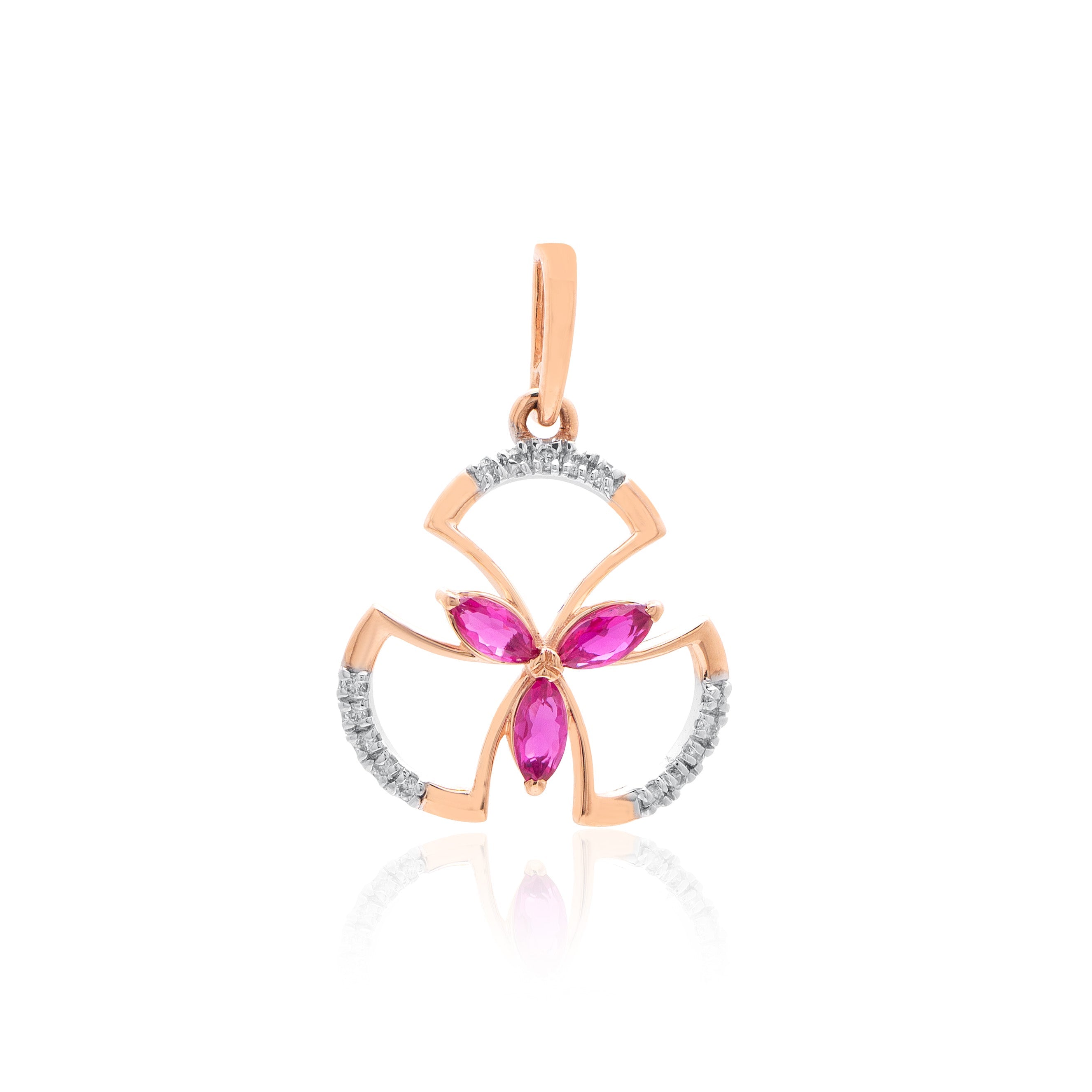 Butterfly Mosaic Diamond Pendant – front studio view