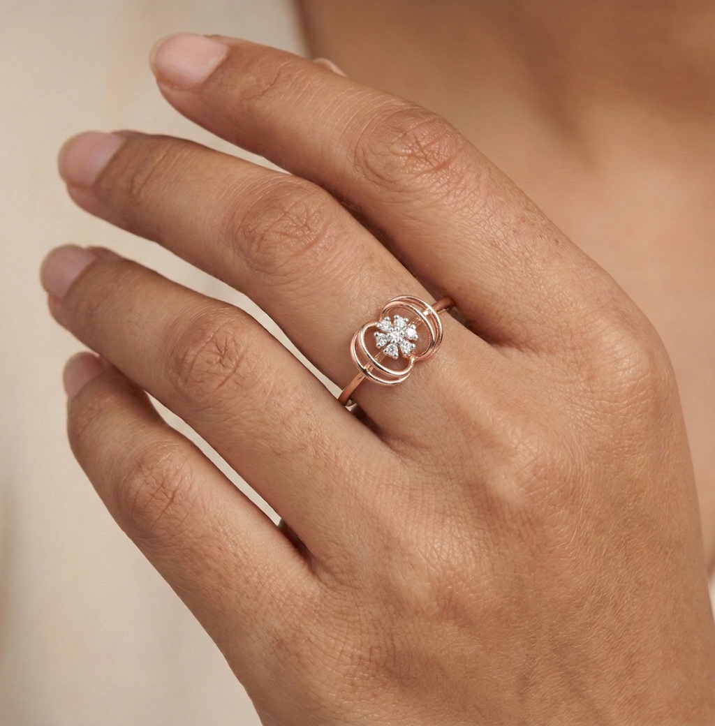 Radiant Bloom Solitaire Ring