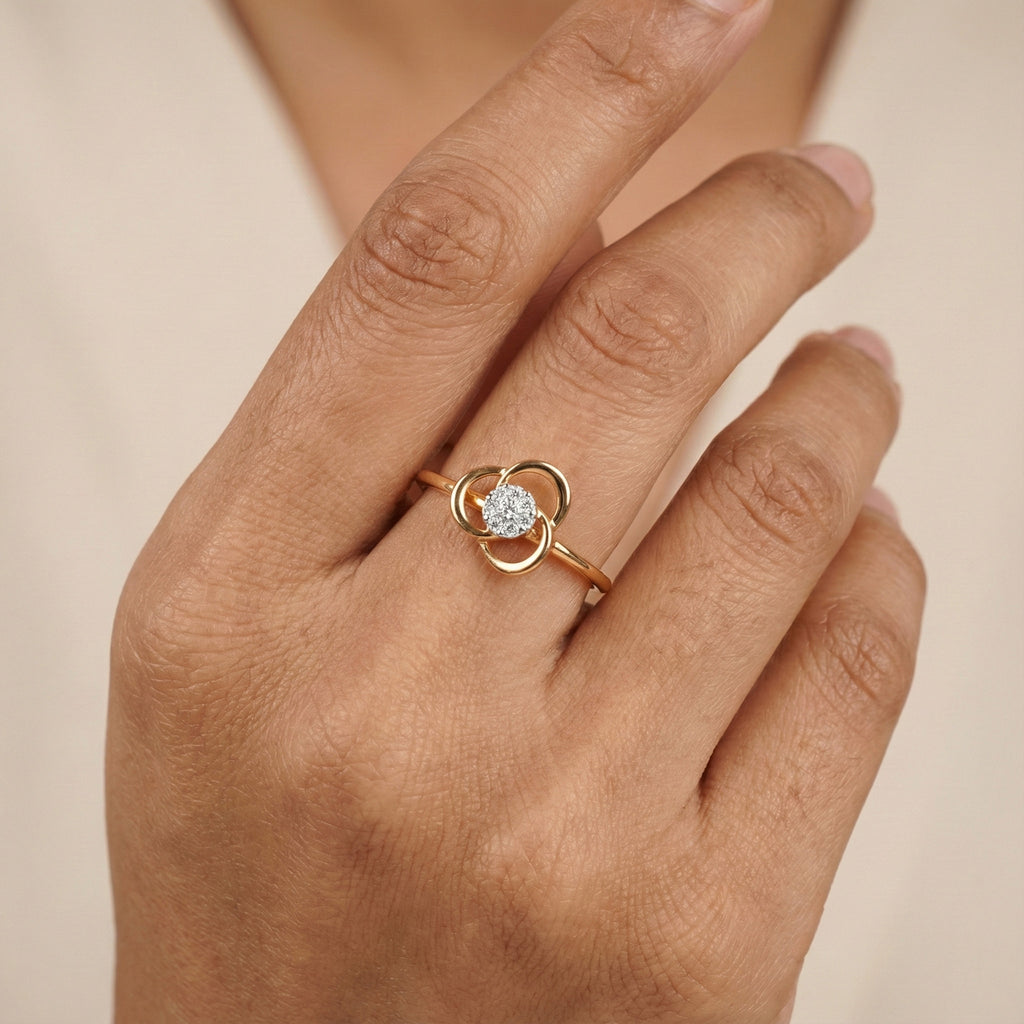 Golden Petal Glow Ring