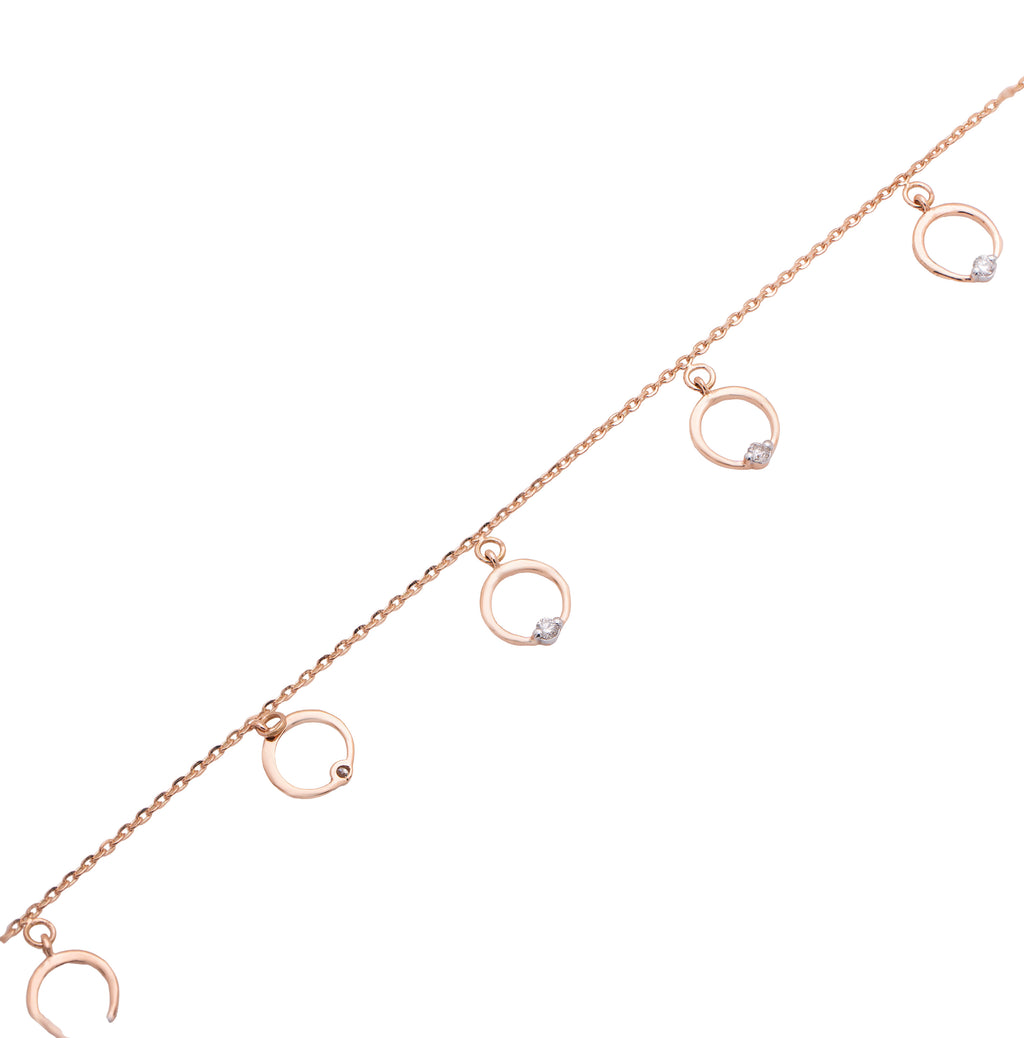 Crescent Link Diamond Bracelet – studio view 1