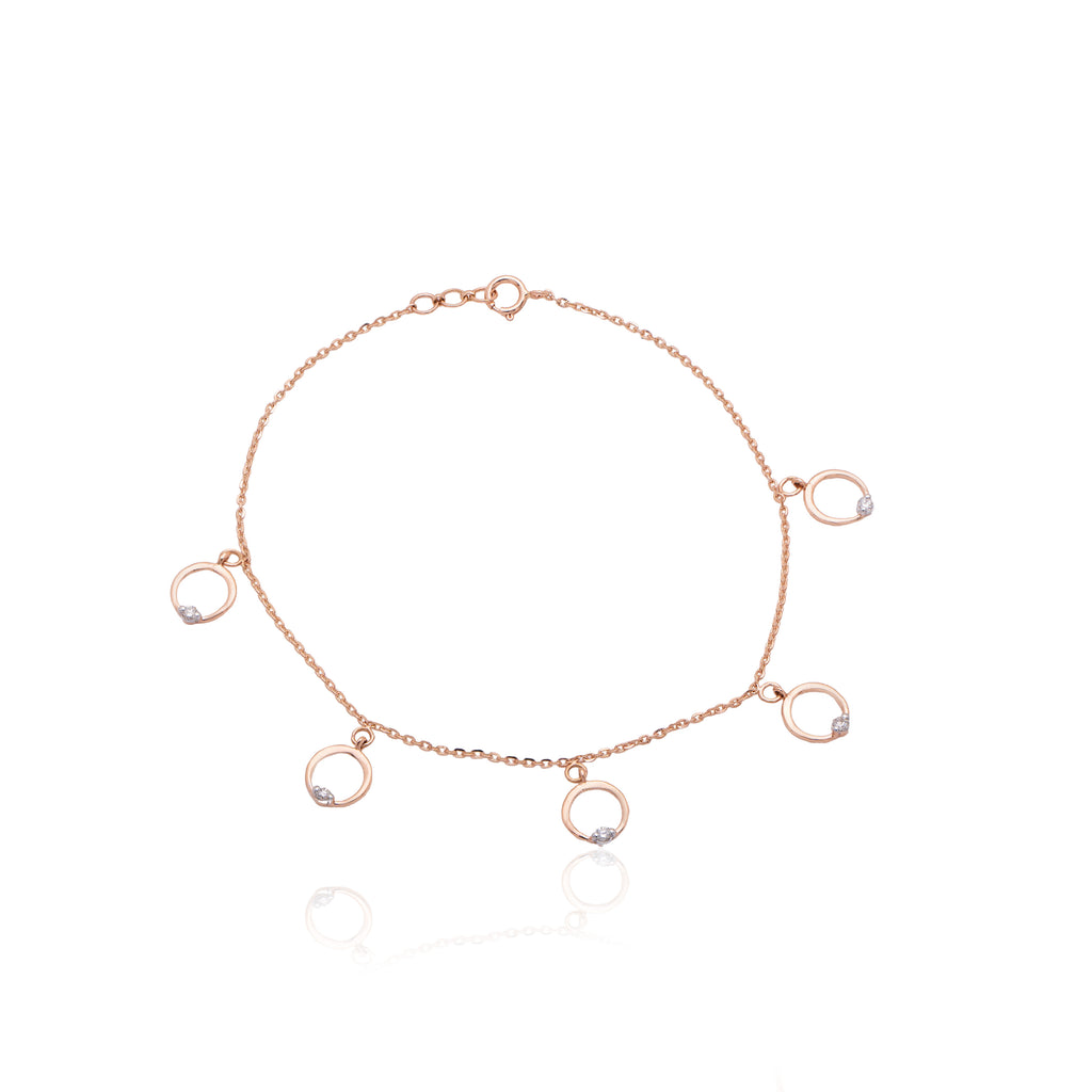 Crescent Link Diamond Bracelet – studio view 2