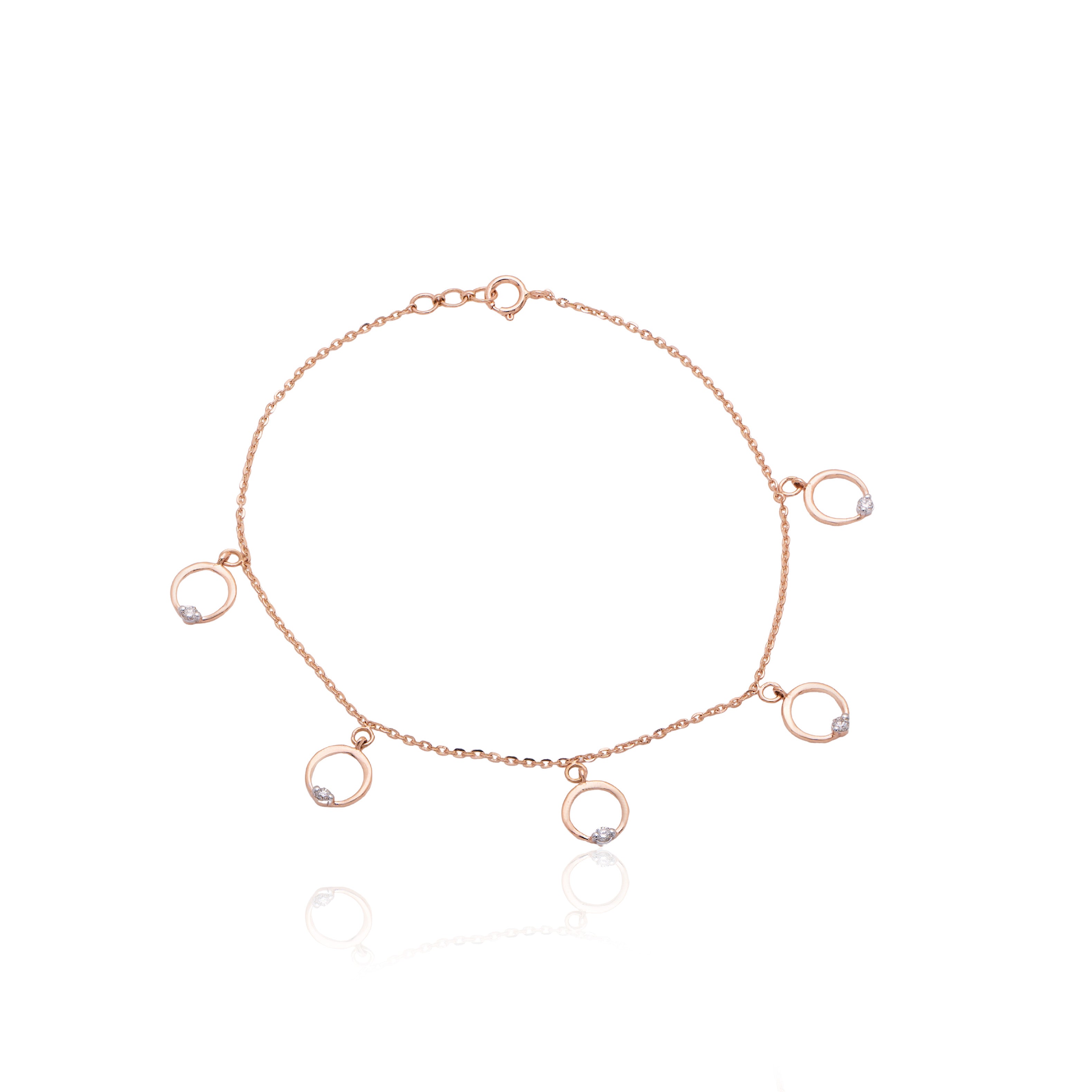 Crescent Link Diamond Bracelet – studio view 2