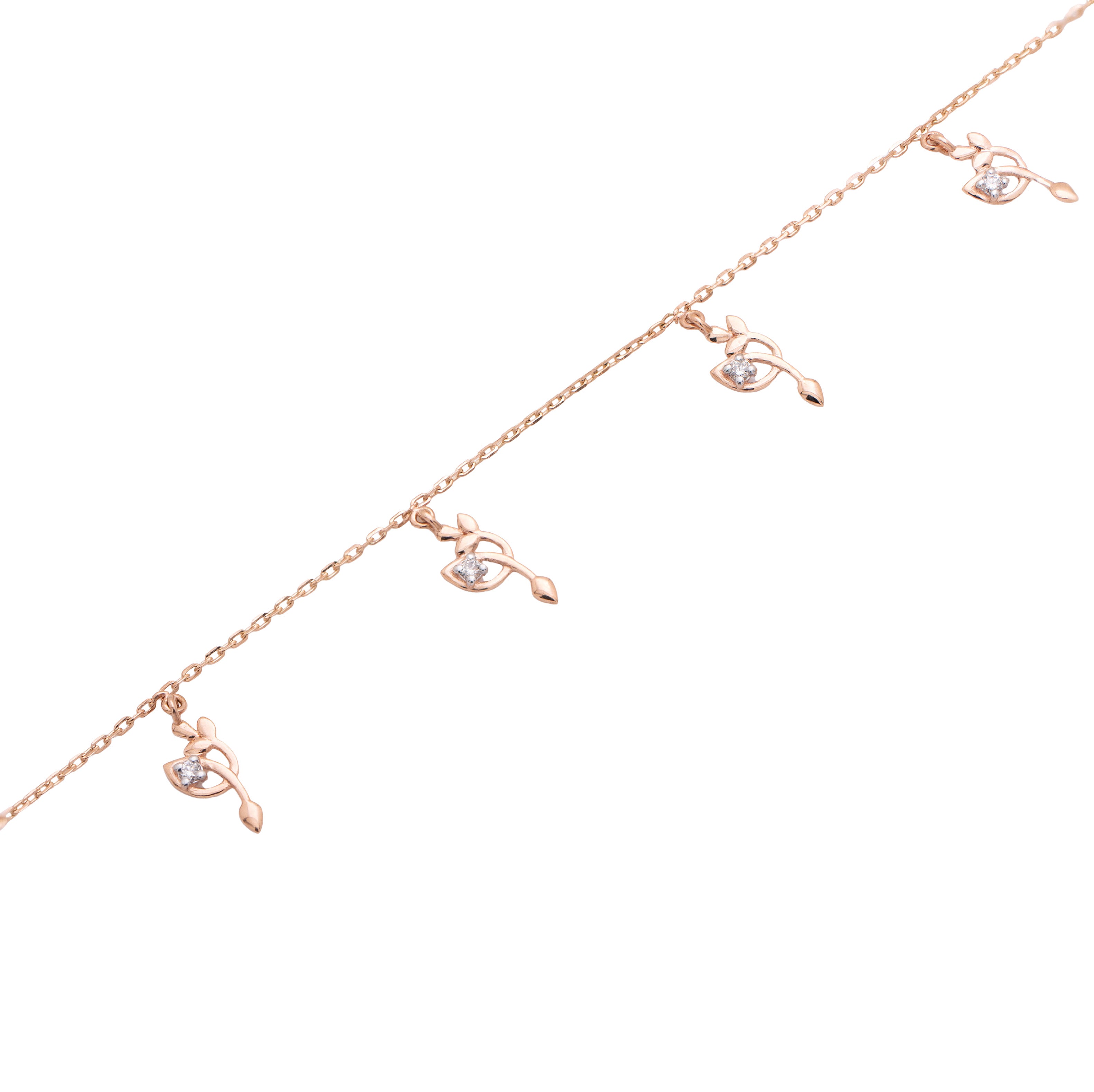 Leaf Trail Diamond Bracelet – front studio view