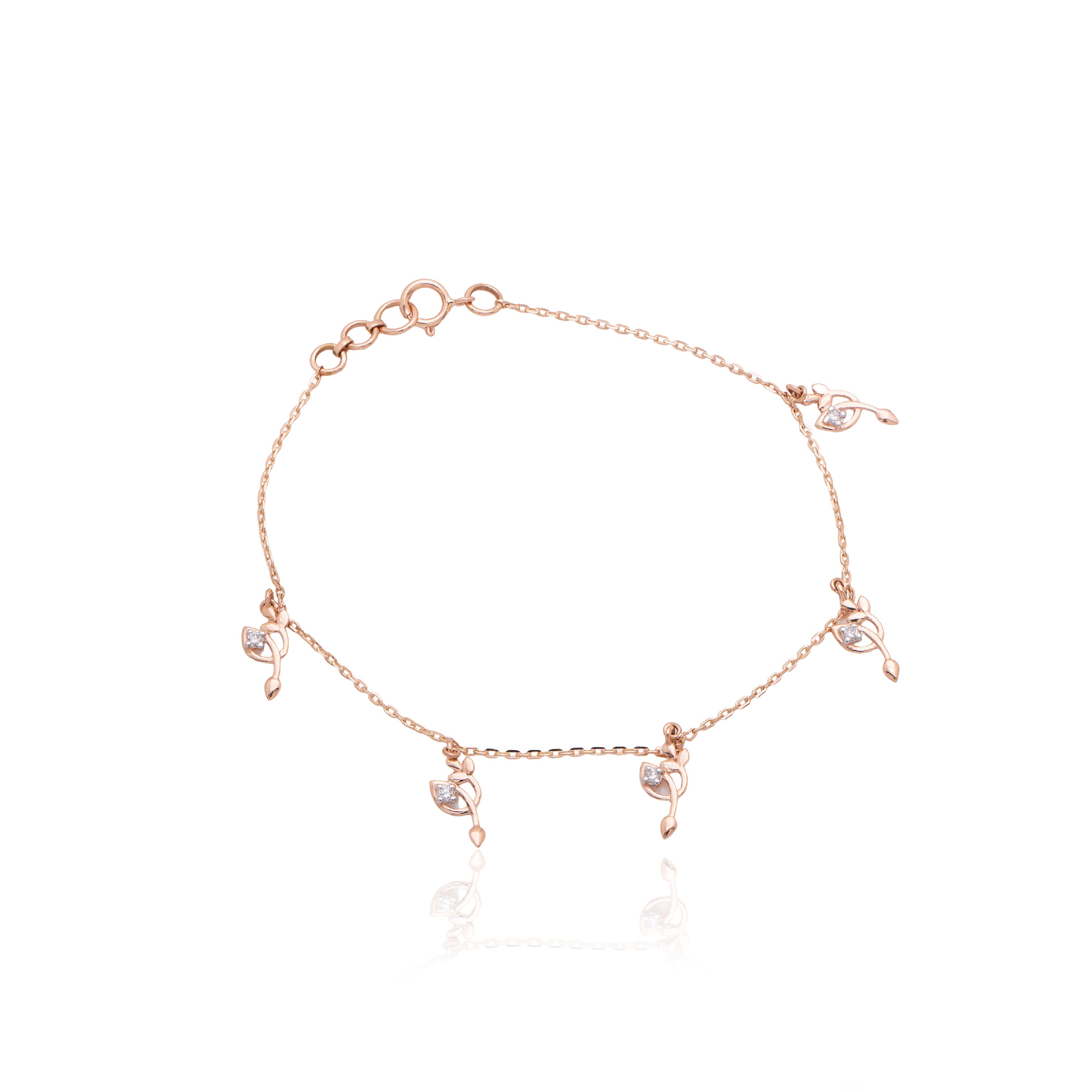Leaf Trail Diamond Bracelet – alternate studio view