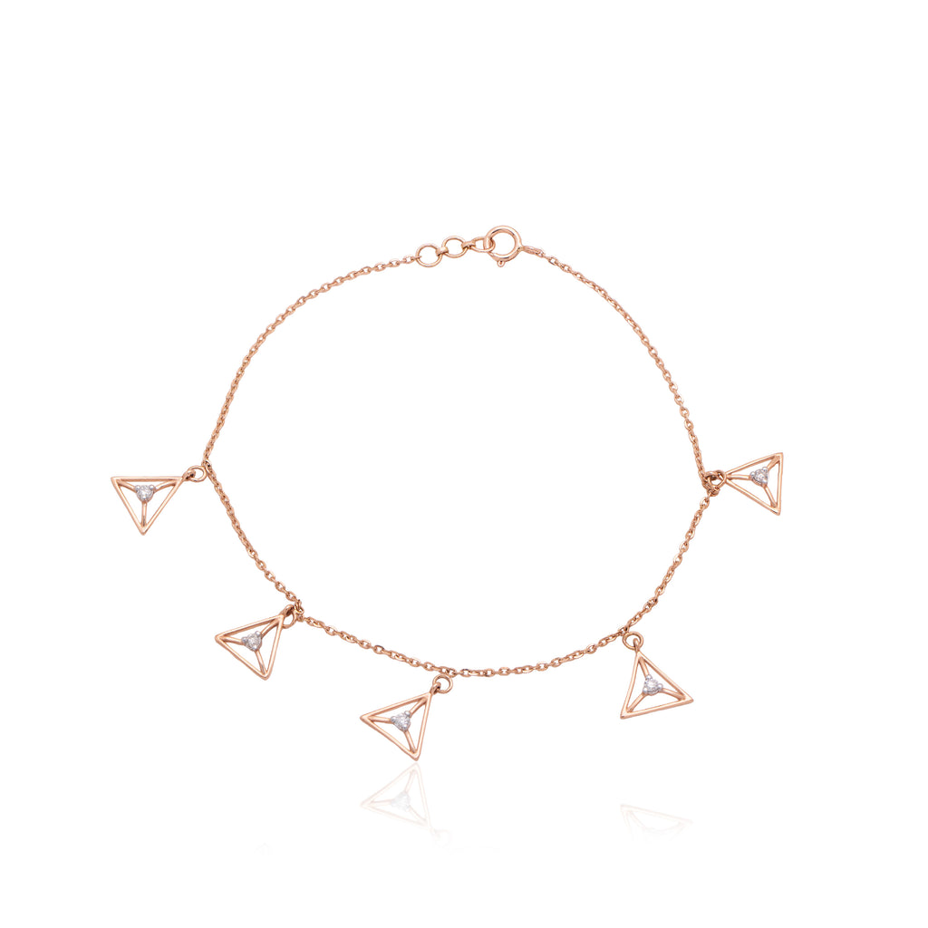 Triangle Trail Diamond Bracelet – alternate studio view