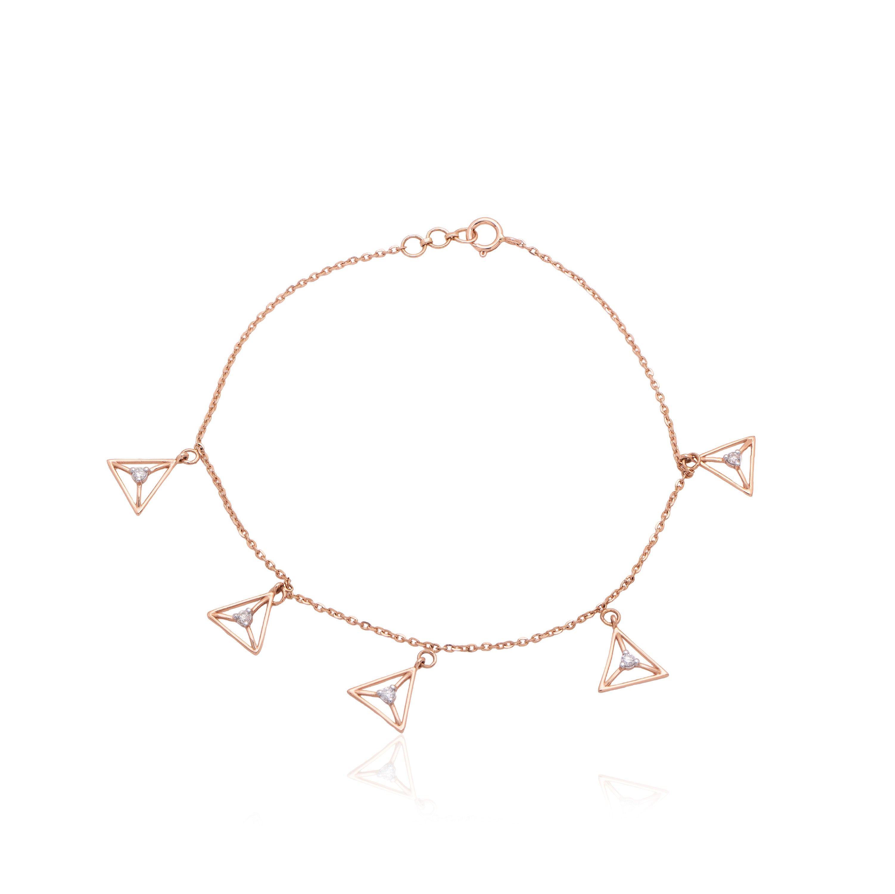 Triangle Trail Diamond Bracelet – alternate studio view