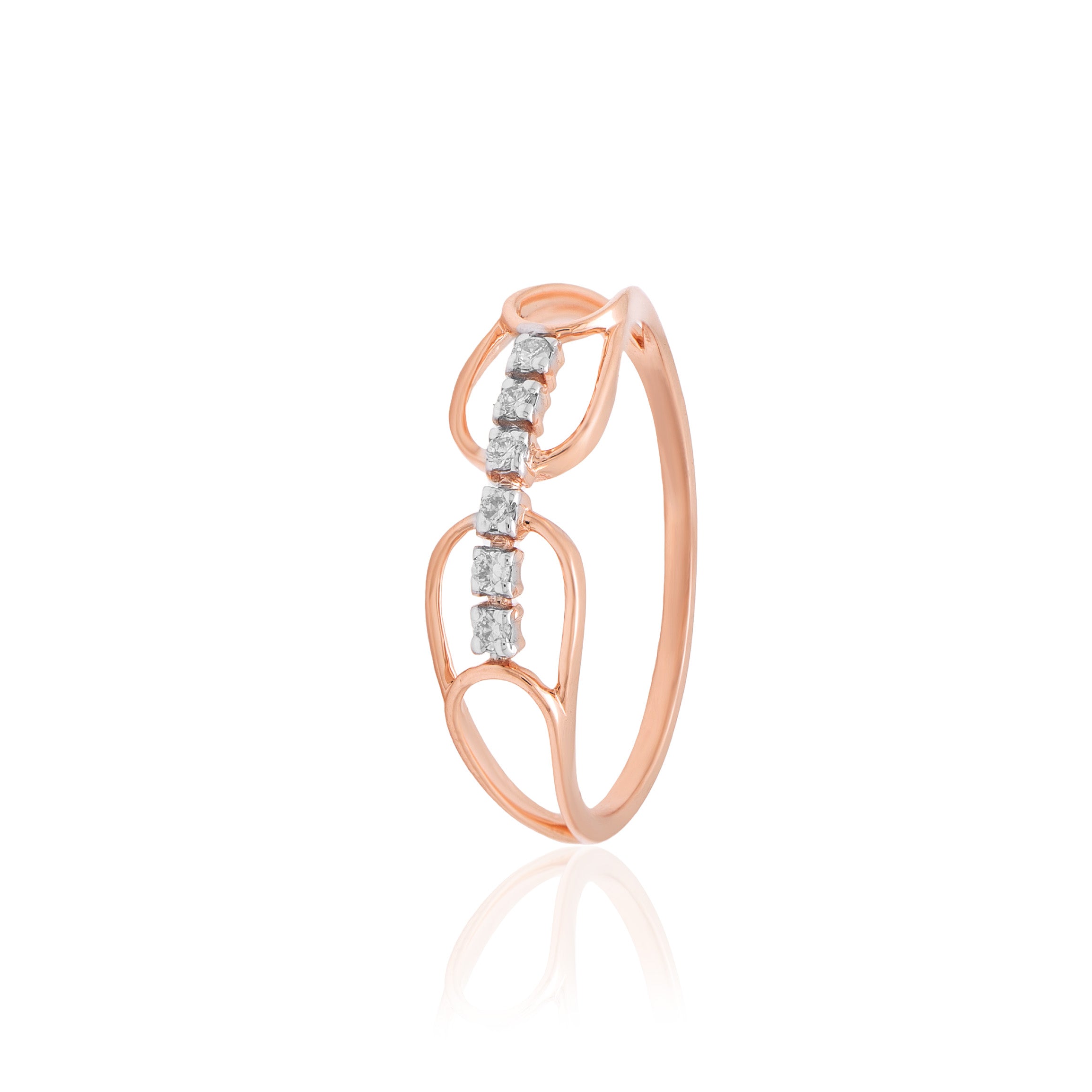 Twin Bow Diamond Ring – alternate studio view
