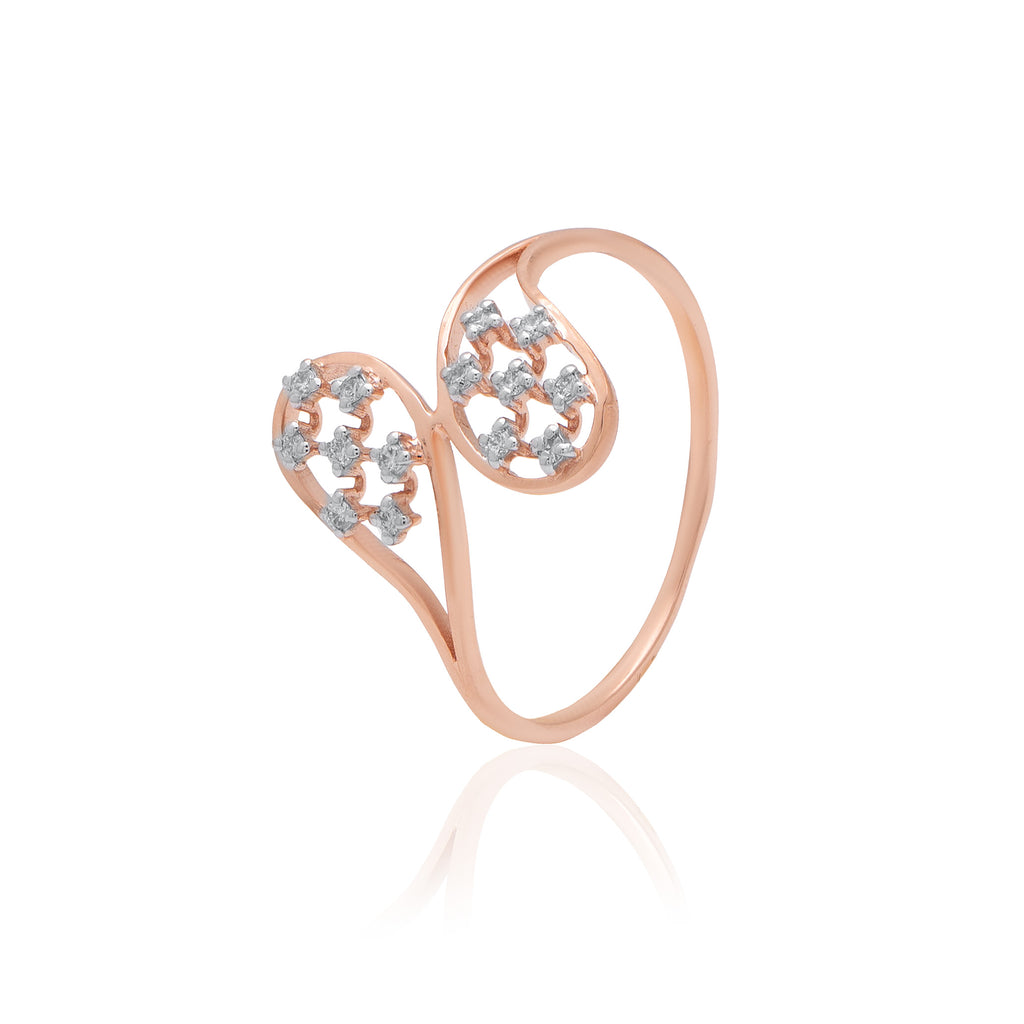 Twin Bloom Diamond Ring – front studio view