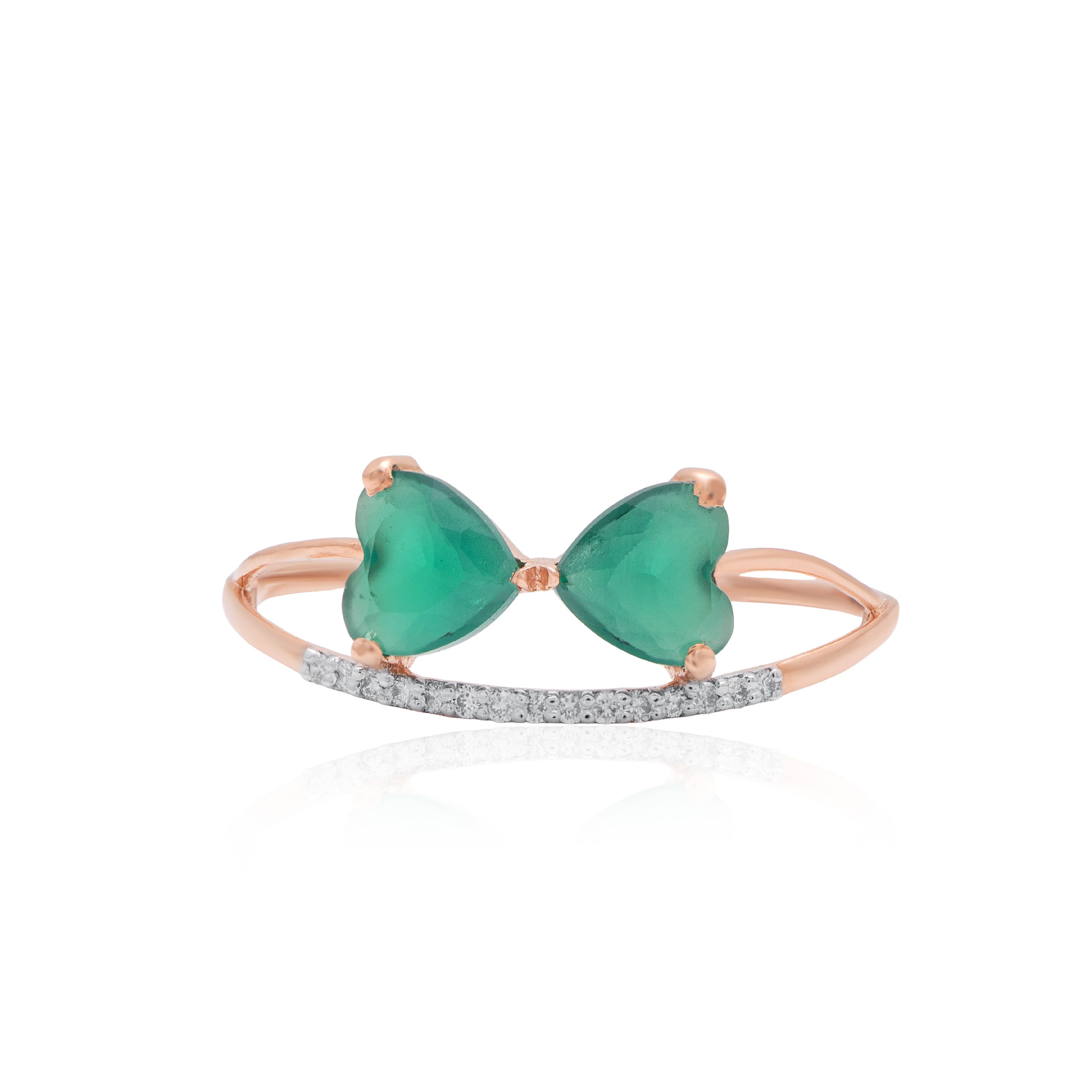 Verdant Bow Diamond Ring – alternate studio view