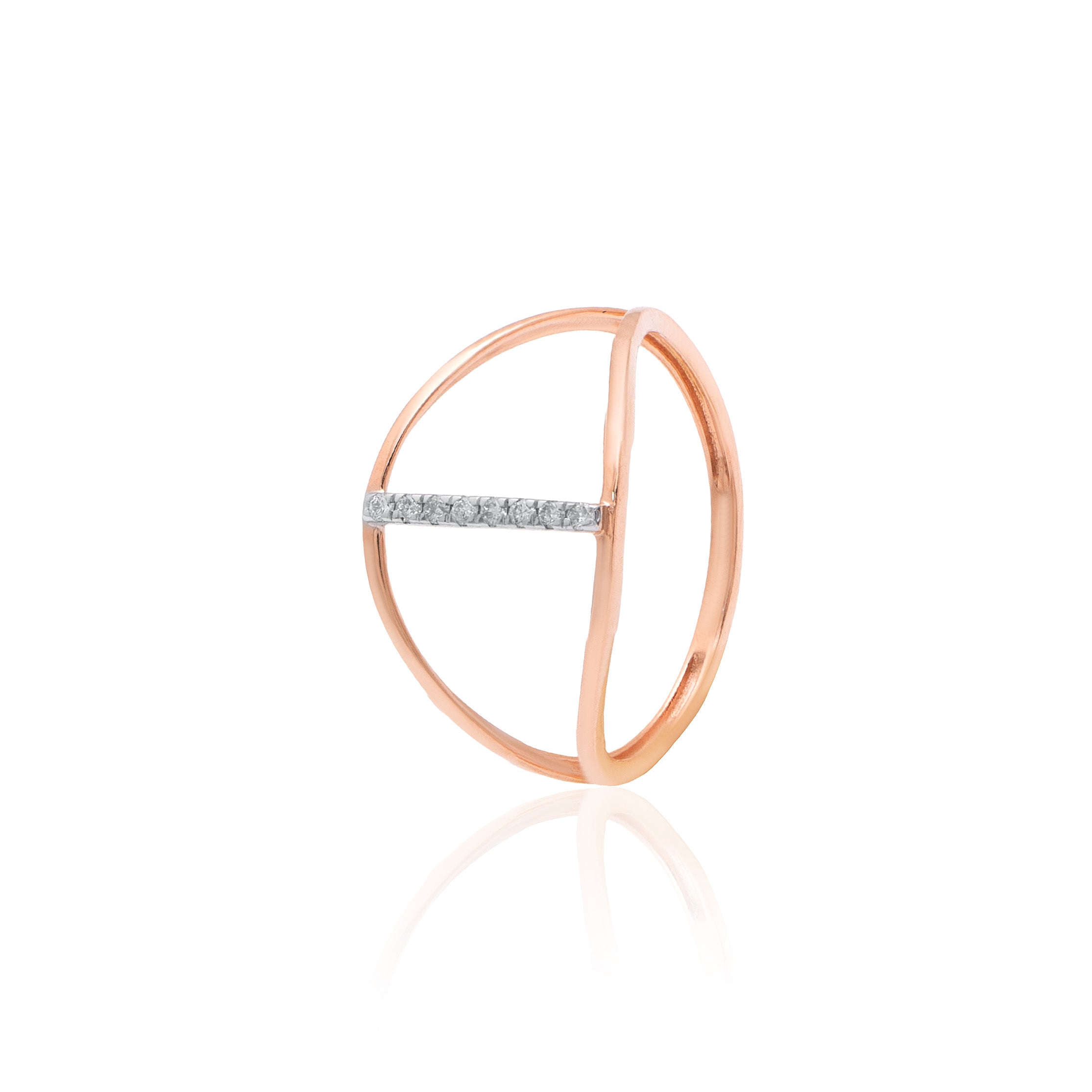 Horizon Bar Diamond Ring – front studio view