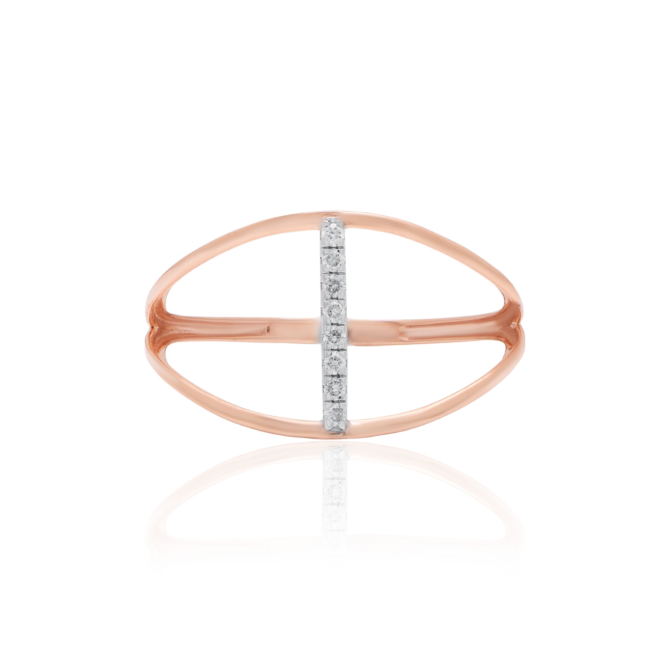 Horizon Bar Diamond Ring – alternate studio view