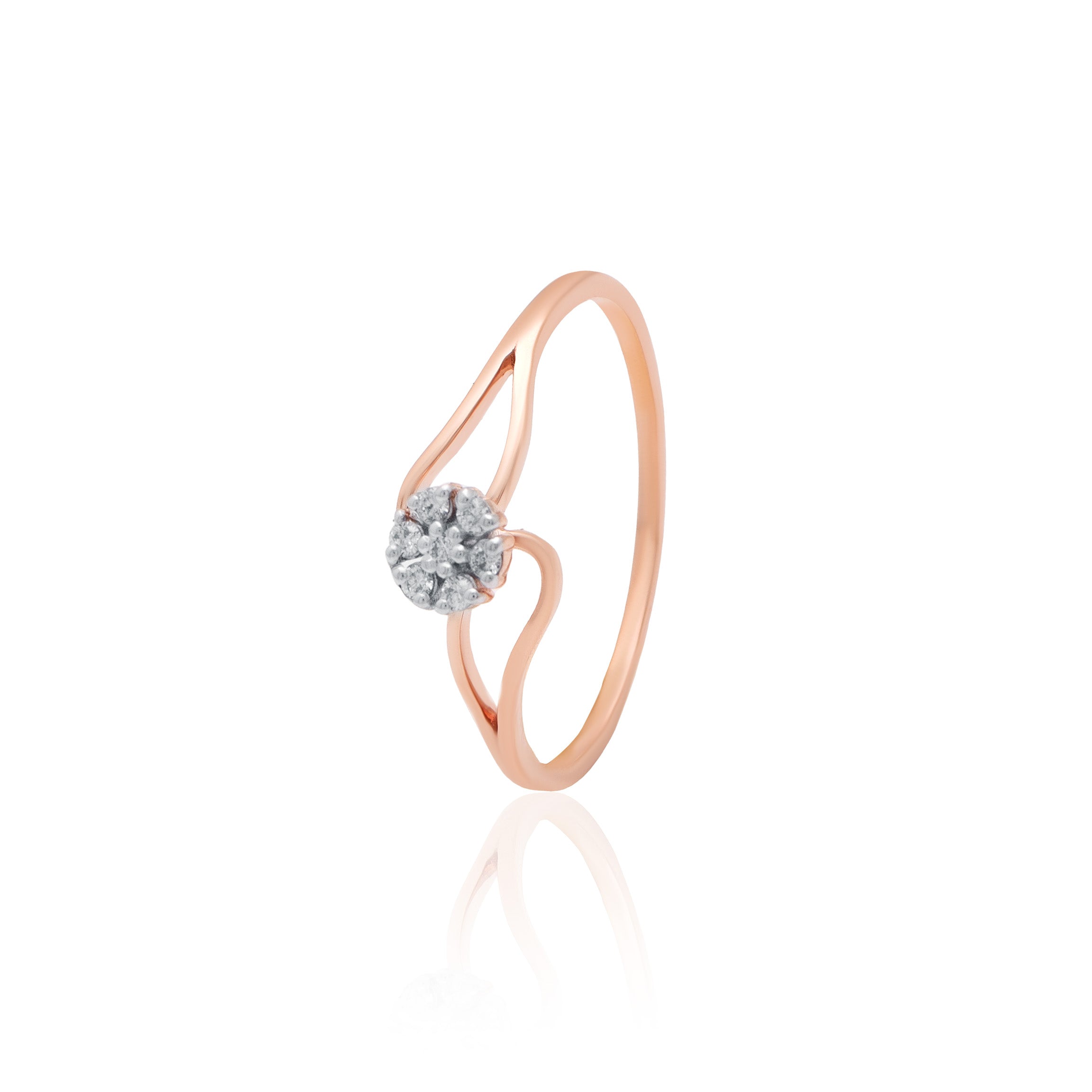 Blossom Wave Diamond Ring – front studio view