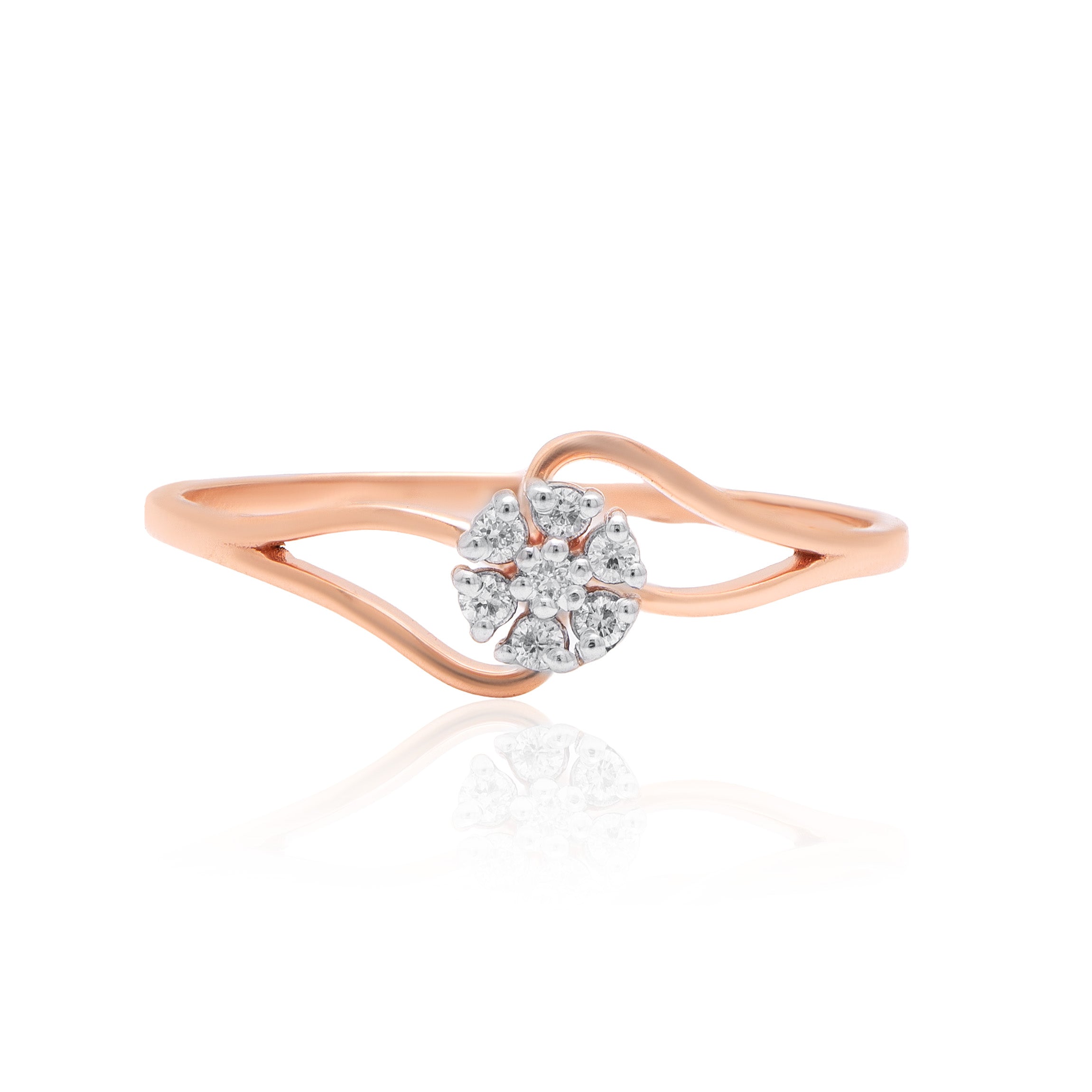 Blossom Wave Diamond Ring – alternate studio view