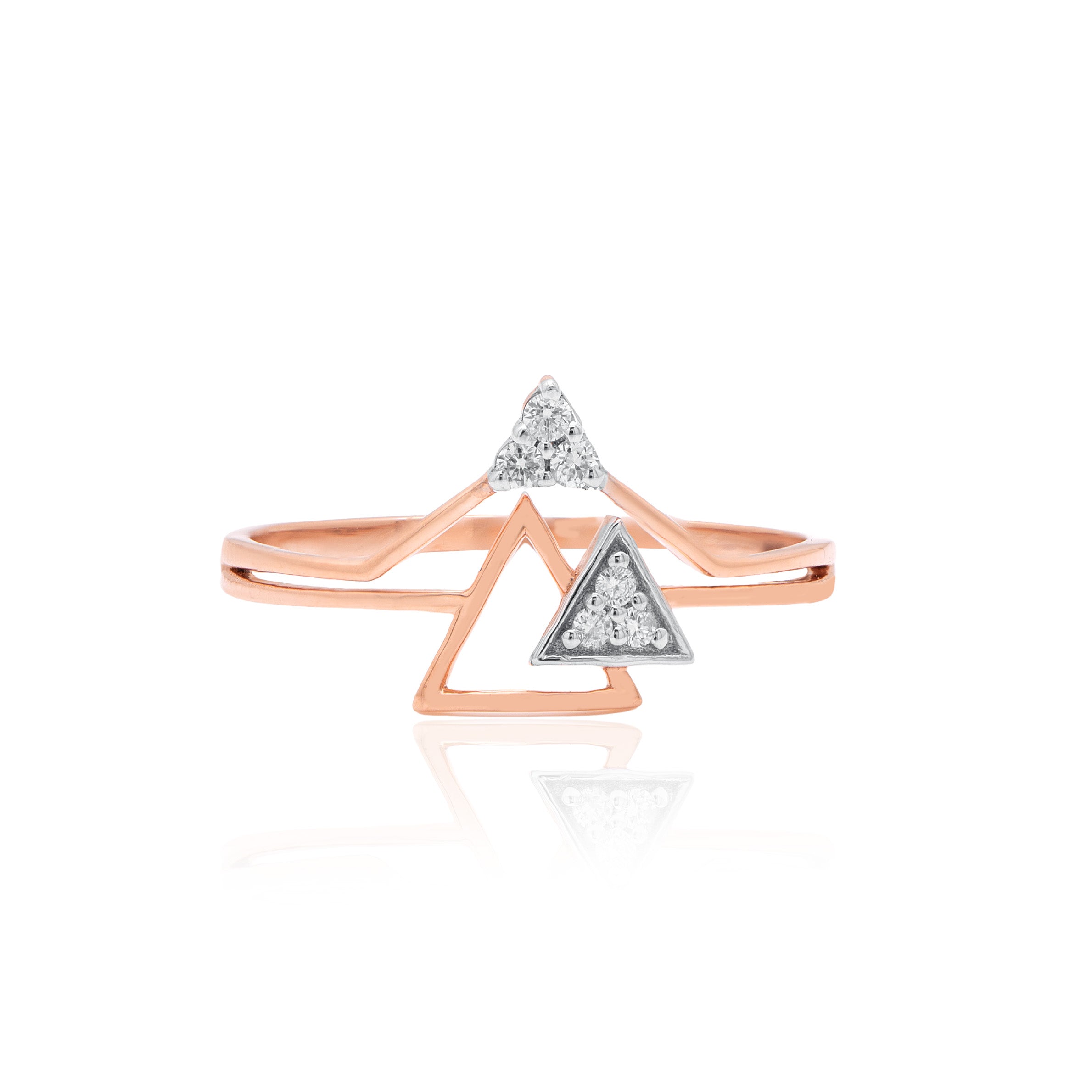 Triangular Aura Diamond Ring – alternate studio view