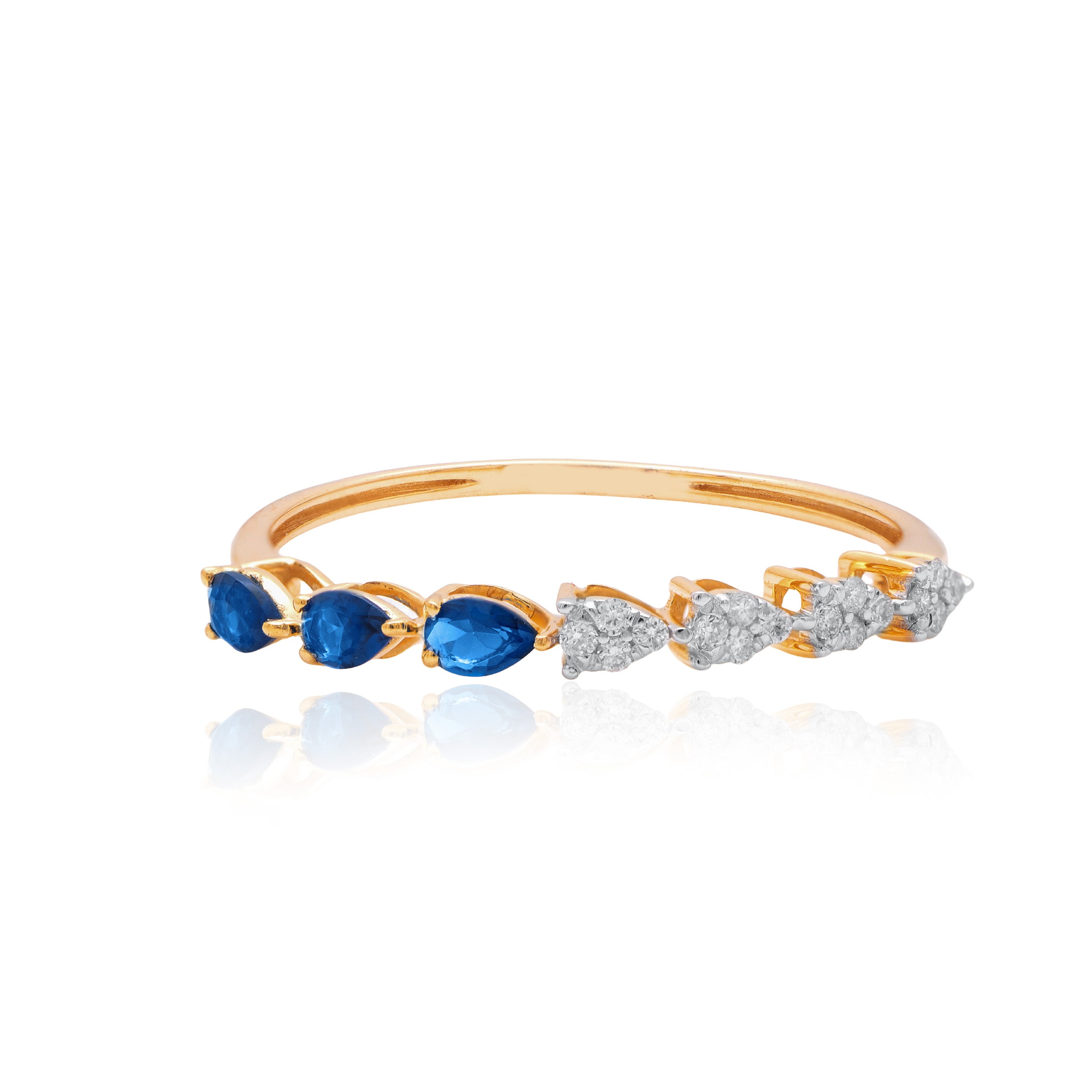Azure Cascade Diamond Ring – alternate studio view