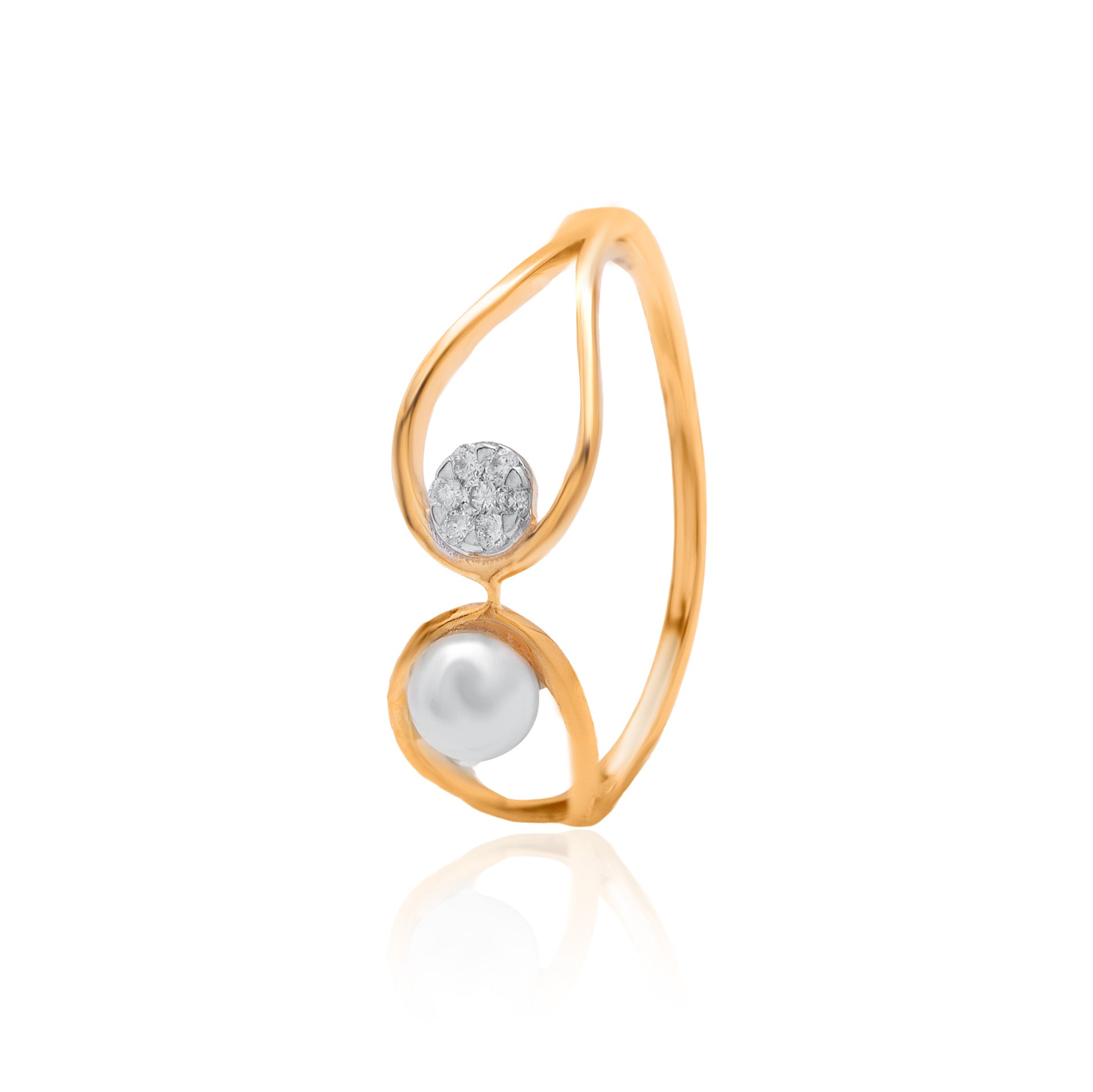 Serene Twin Circle Diamond Ring – front studio view