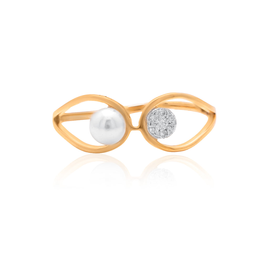Serene Twin Circle Diamond Ring – alternate studio view