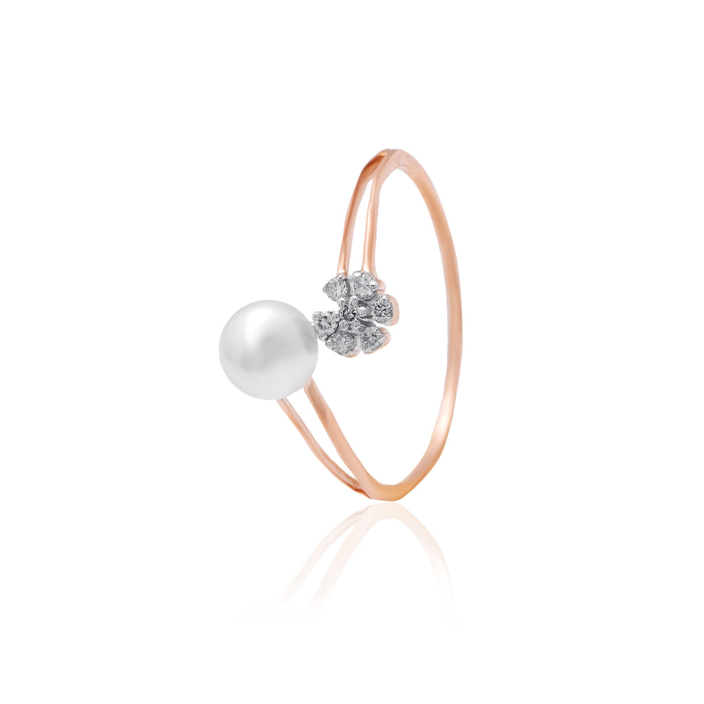 Lunar Orb Diamond Ring – front studio view