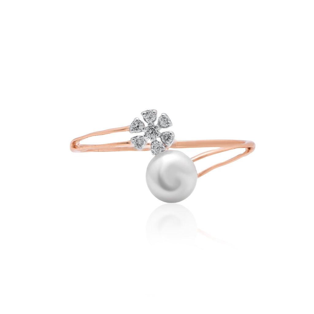 Lunar Orb Diamond Ring – alternate studio view