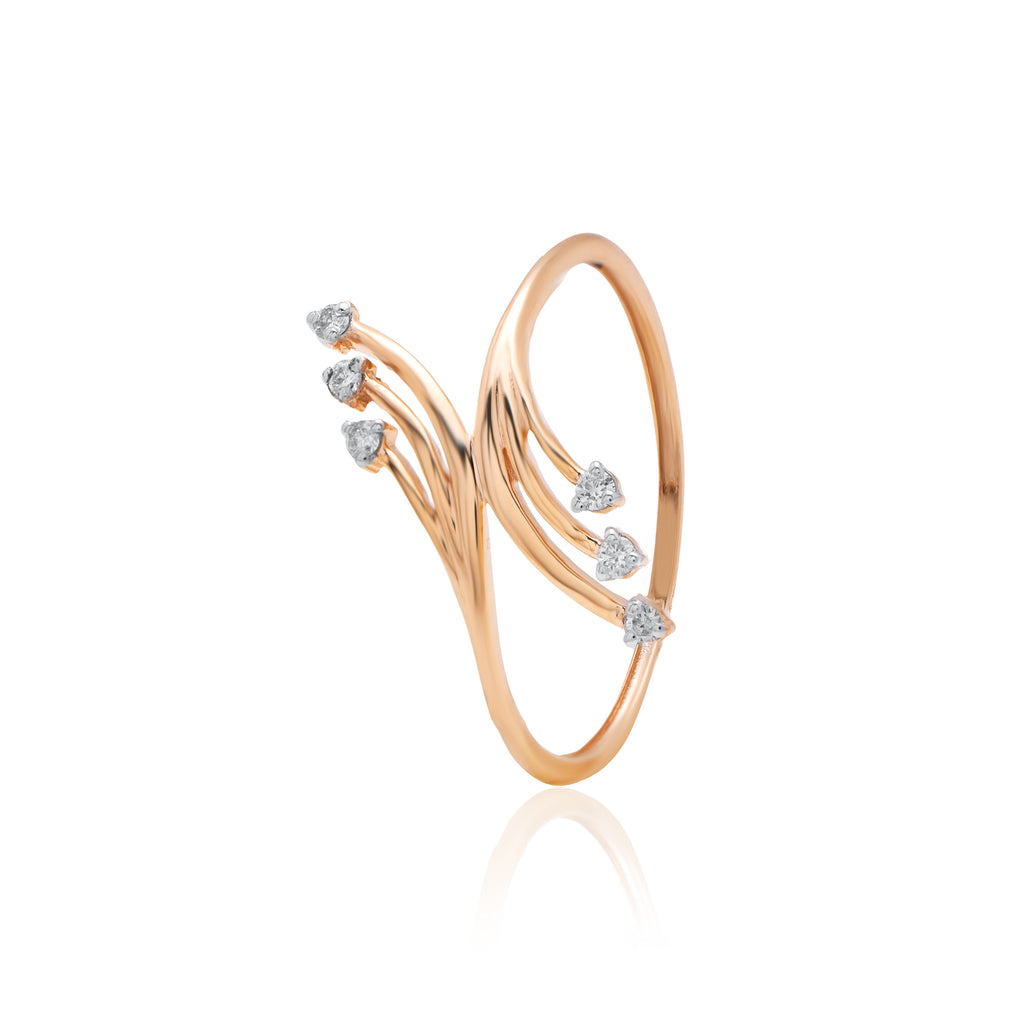 Starlit Ladder Diamond Ring – front studio view