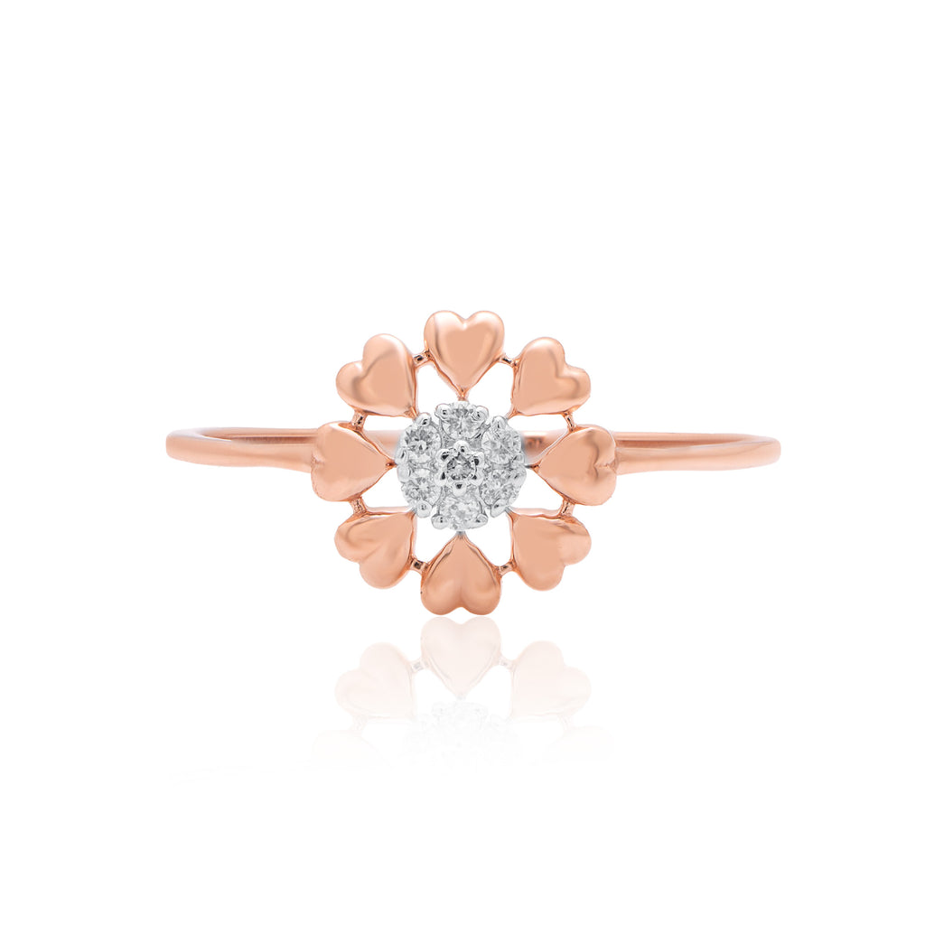 Radiant Bloom Diamond Ring – alternate studio view