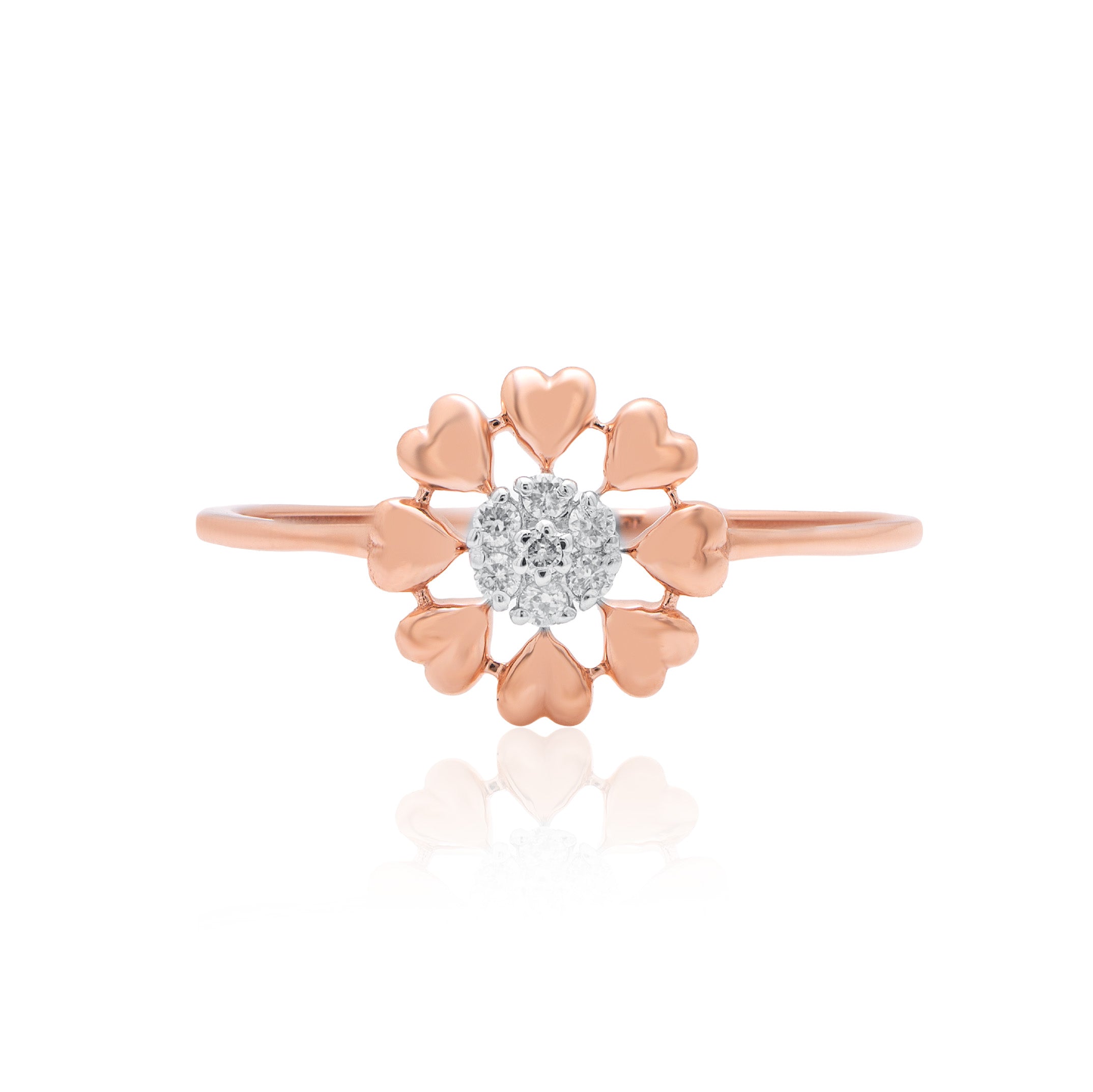 Radiant Bloom Diamond Ring – alternate studio view