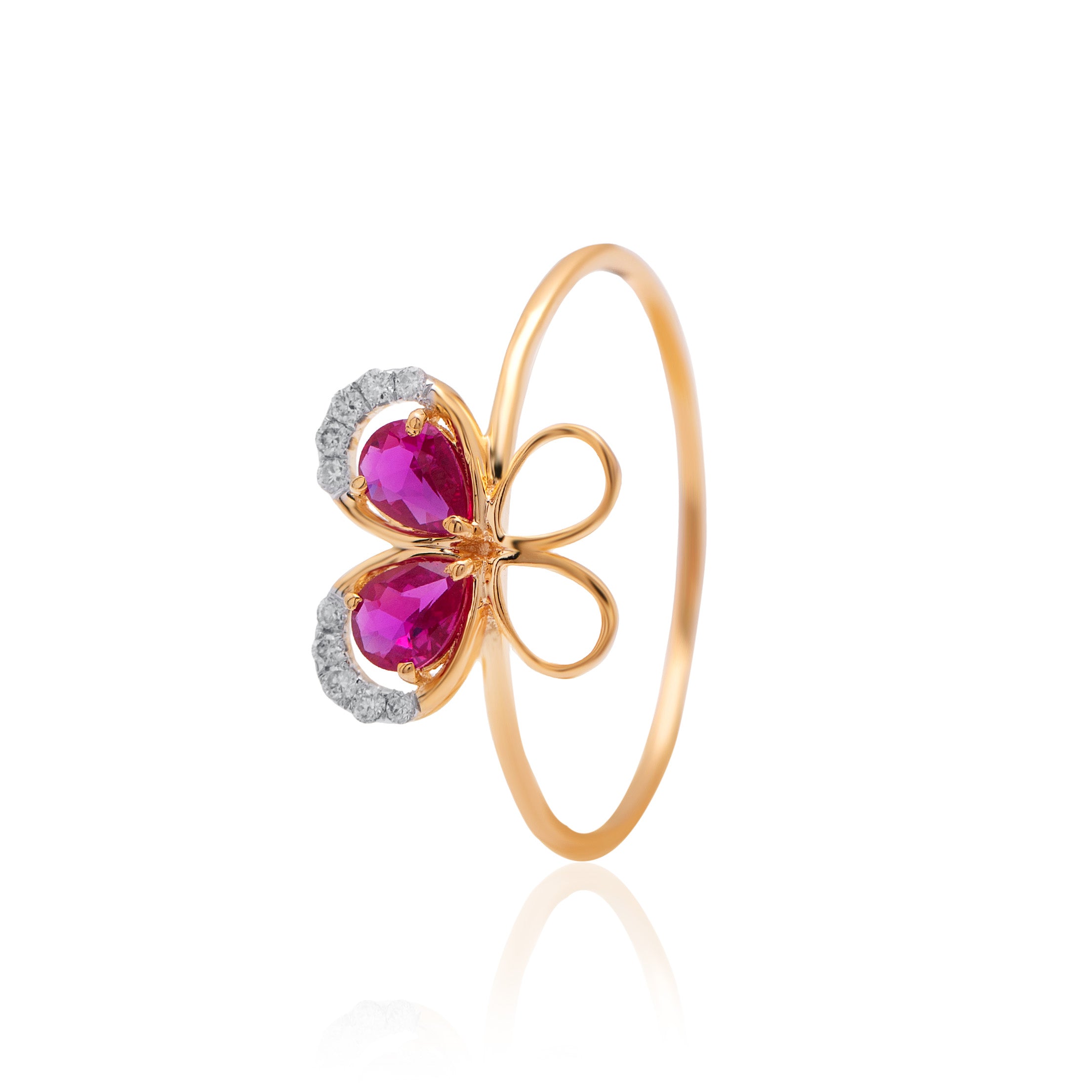 Festival Bloom Diamond Ring – front studio view