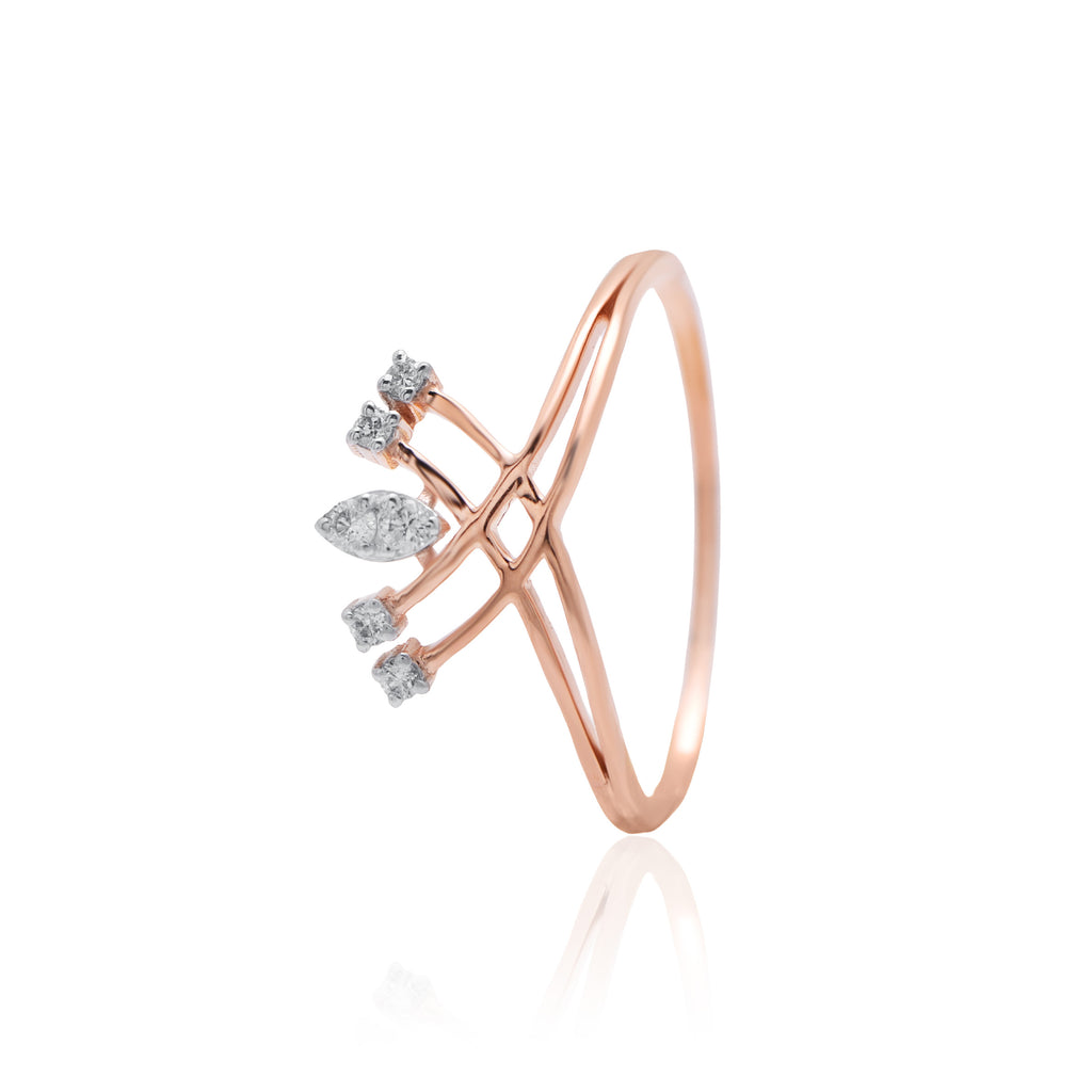 Stellar Cross Diamond Ring – front studio view