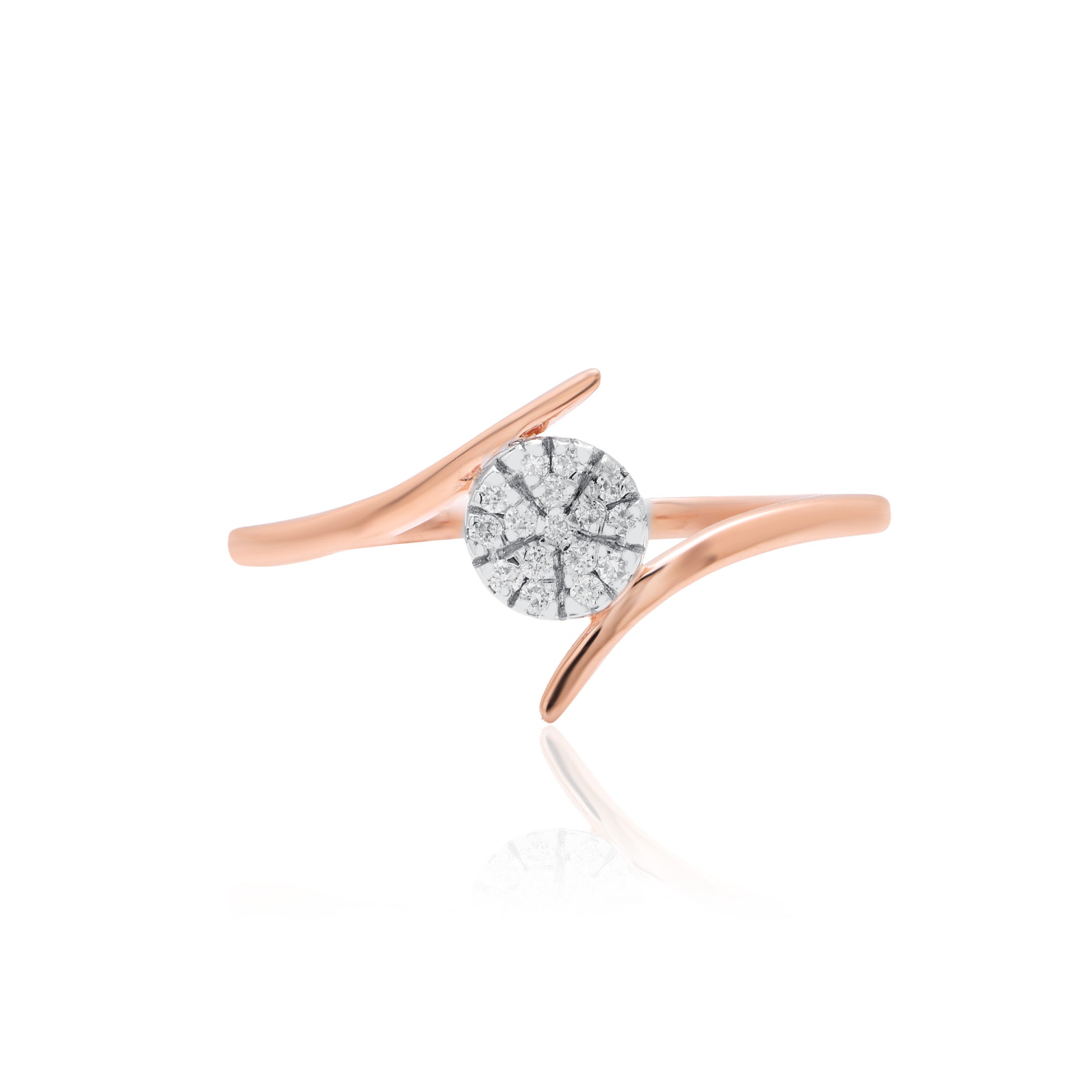 Frosted Leaf Diamond Ring – alternate studio view