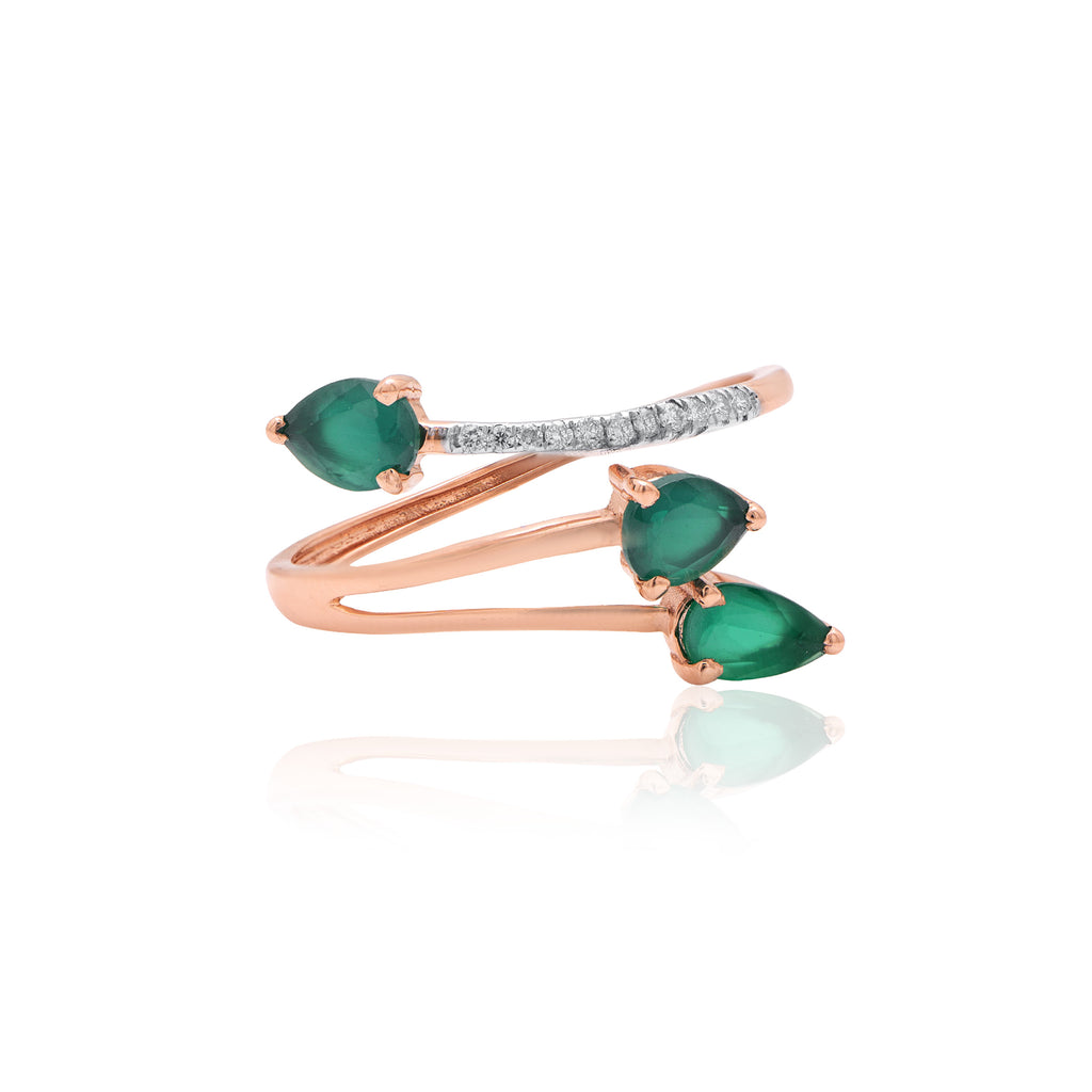 Leaf Trail Diamond Ring – alternate studio view