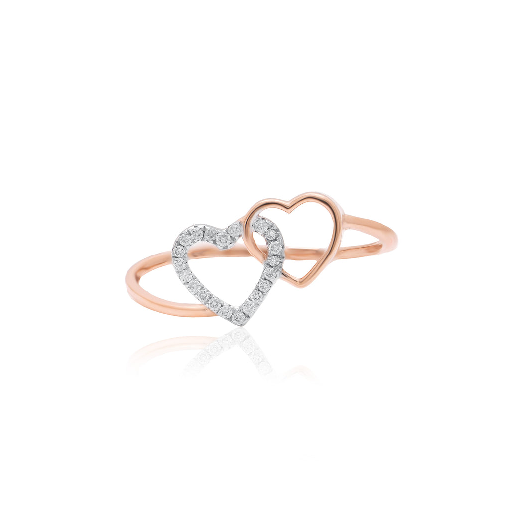 Eternal Hearts Diamond Ring – front studio view