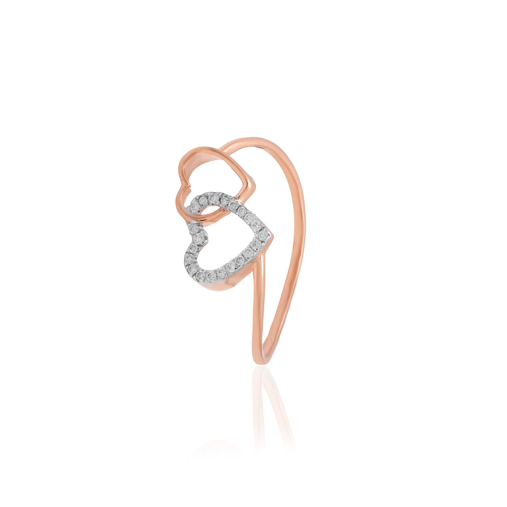 Eternal Hearts Diamond Ring – alternate studio view