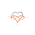 Infinity Heart Diamond Ring – front studio view
