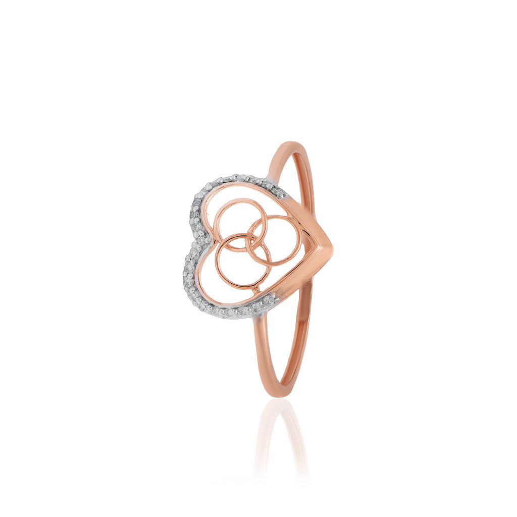 Double Heart Halo Diamond Ring – alternate studio view