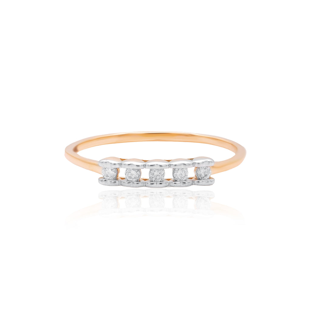 Pavé Channel Diamond Ring – front studio view