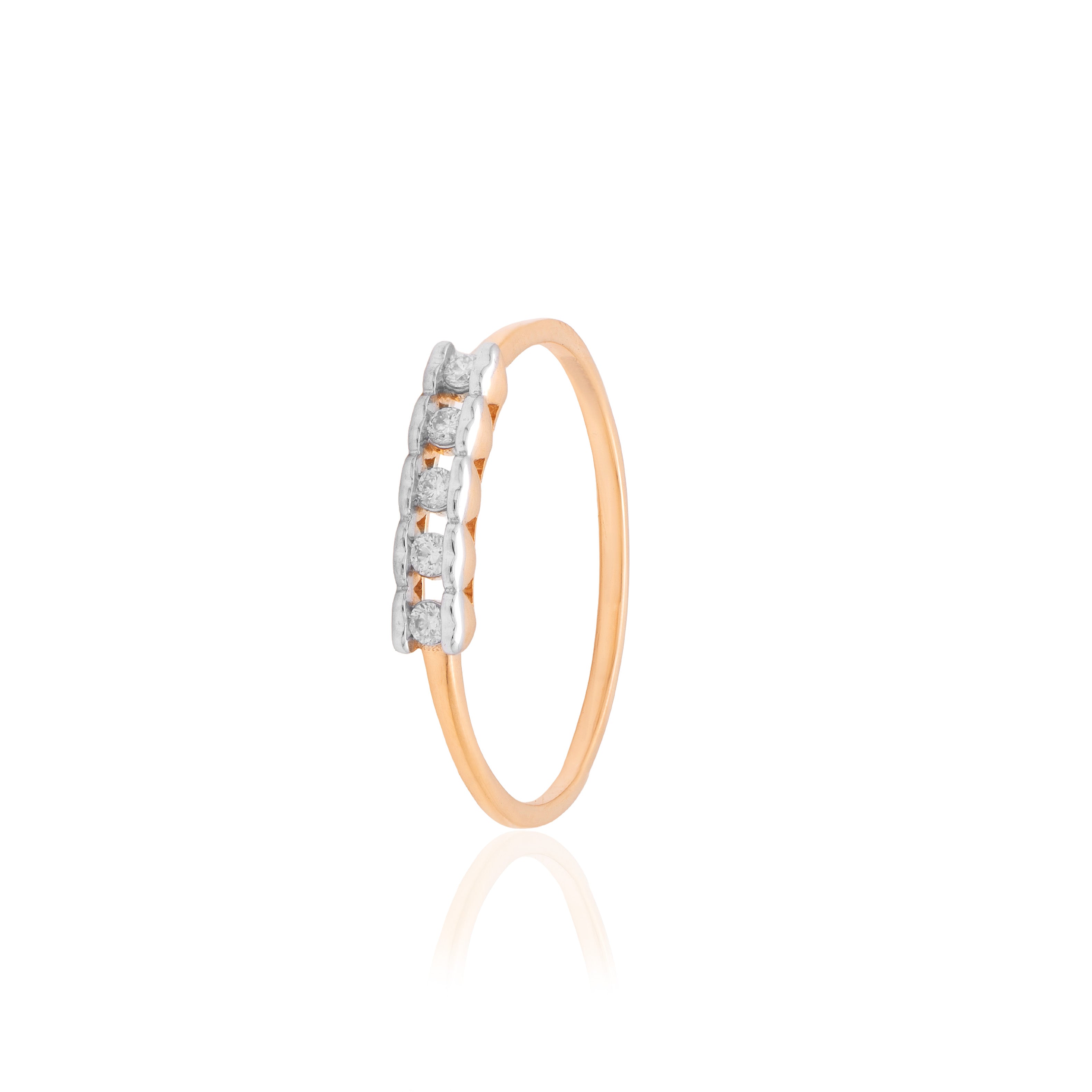 Pavé Channel Diamond Ring – alternate studio view