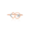 Heartline Triangle Diamond Ring – front studio view