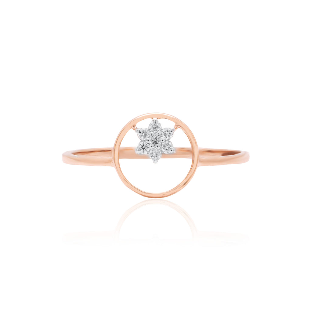 Celestial Cross Diamond Ring – front studio view