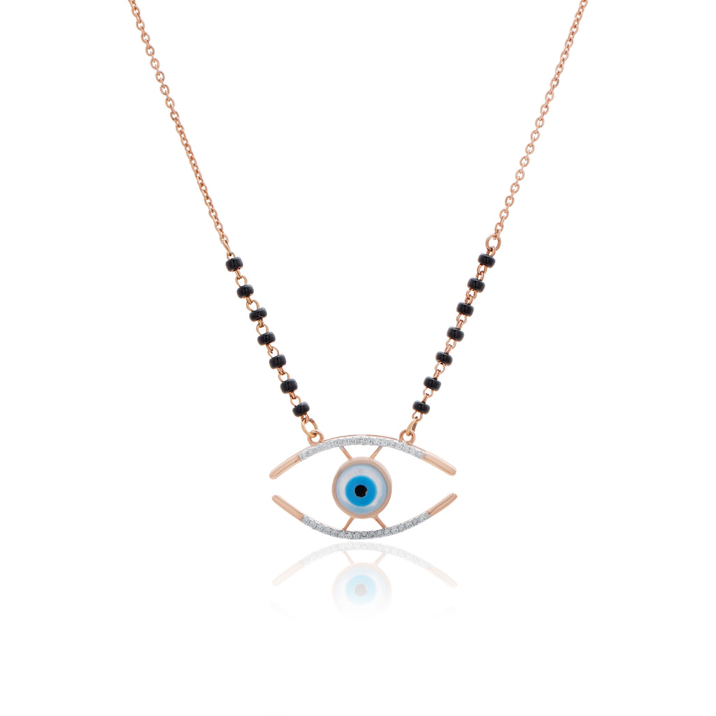 Protective Eye Diamond Mangalsutra – front studio view