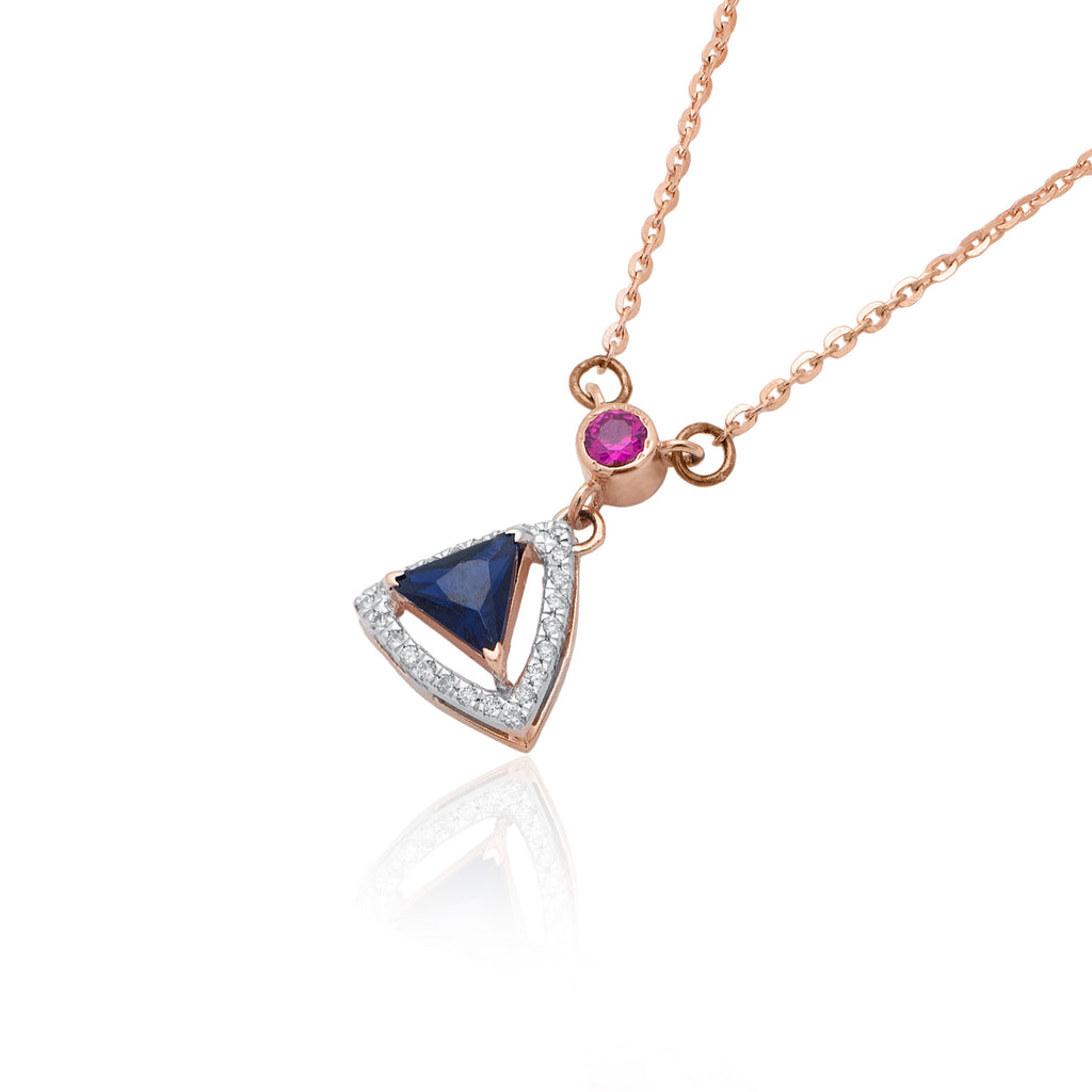 Midnight Triangle Diamond Mangalsutra – front studio view