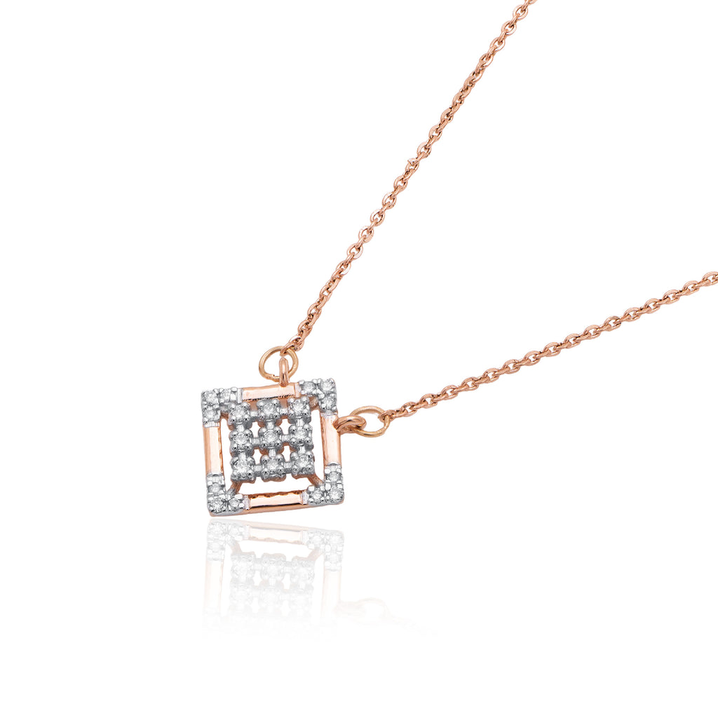 Modern Grid Diamond Mangalsutra – front studio view