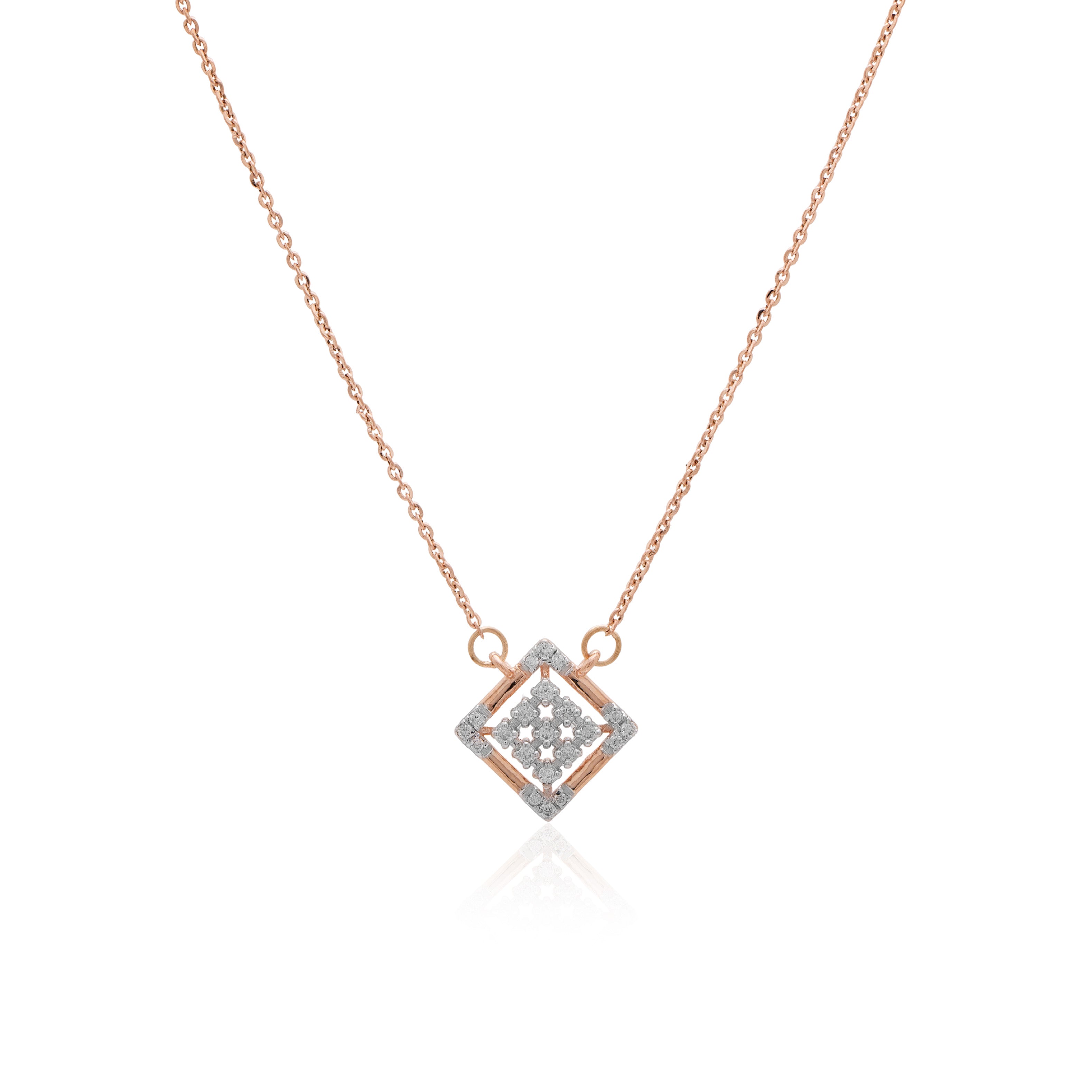 Modern Grid Diamond Mangalsutra – alternate studio view