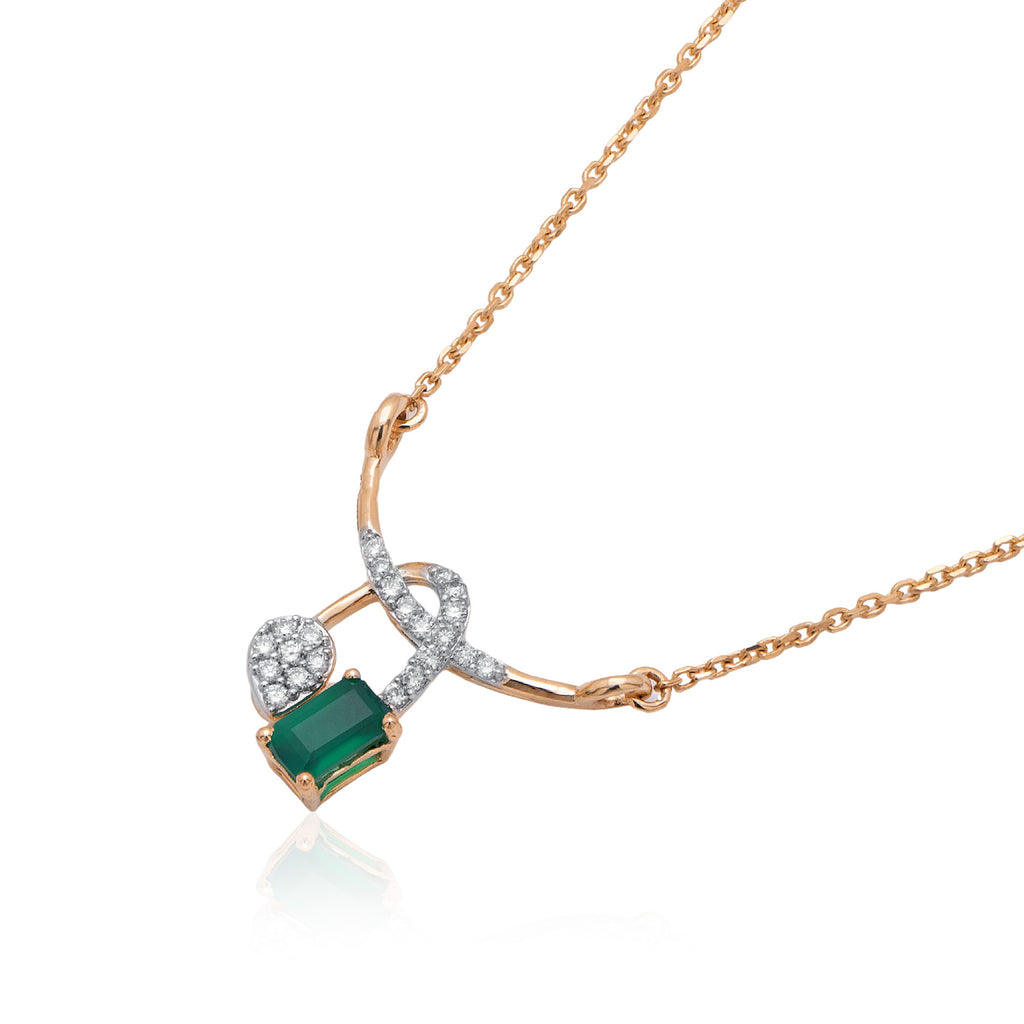 Verdant Square Diamond Mangalsutra – front studio view