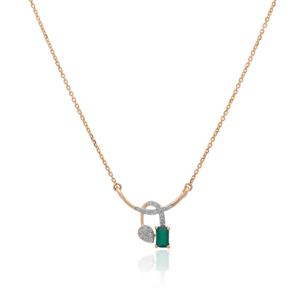 Verdant Square Diamond Mangalsutra – alternate studio view