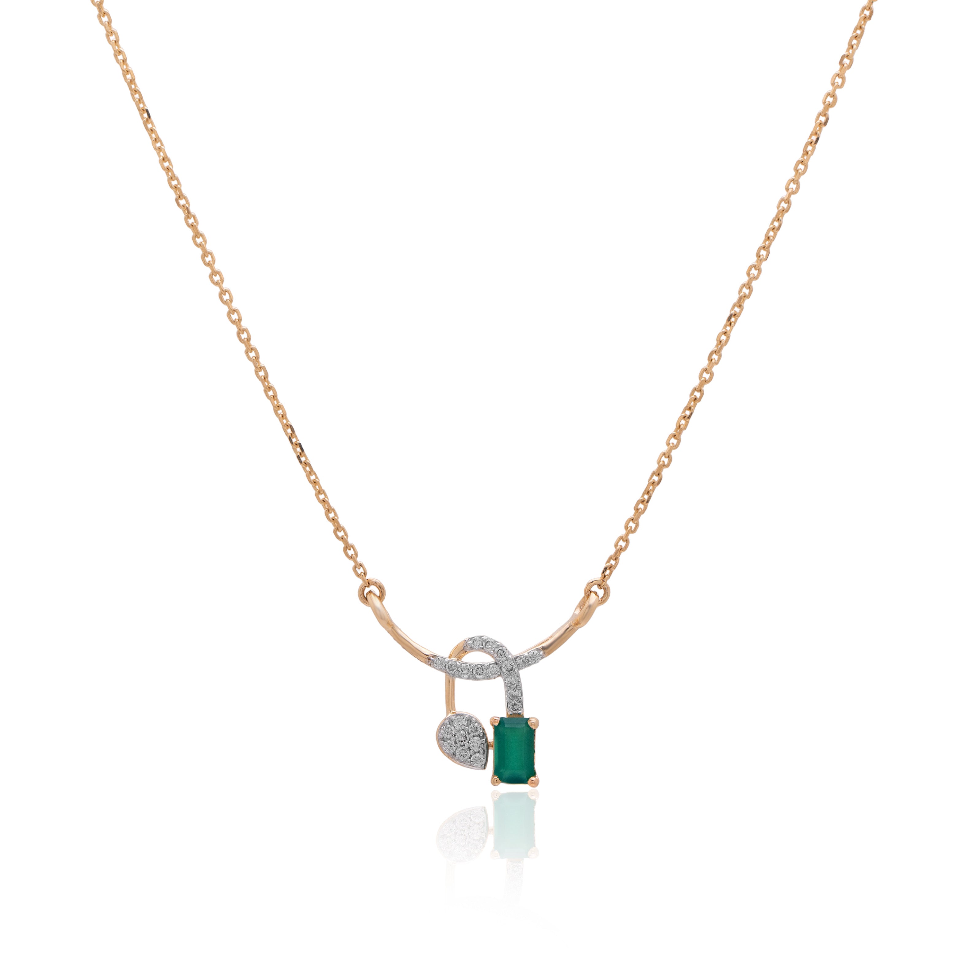 Verdant Square Diamond Mangalsutra – alternate studio view