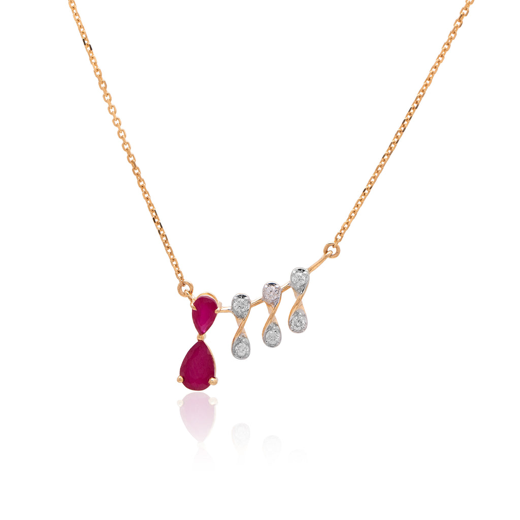 Crimson Leaf Diamond Mangalsutra – alternate studio view