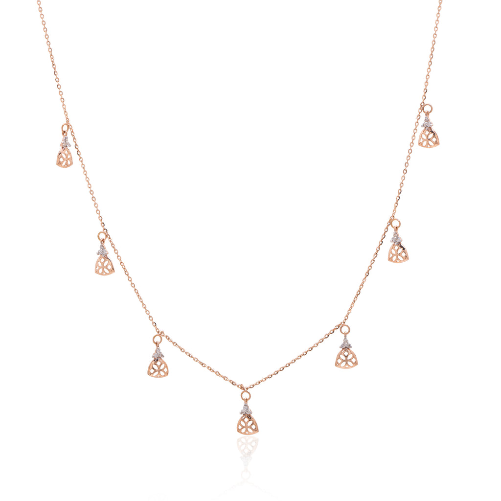 Bellflower Drop Diamond Necklace – studio view 2