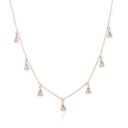 Bellflower Drop Diamond Necklace – studio view 2