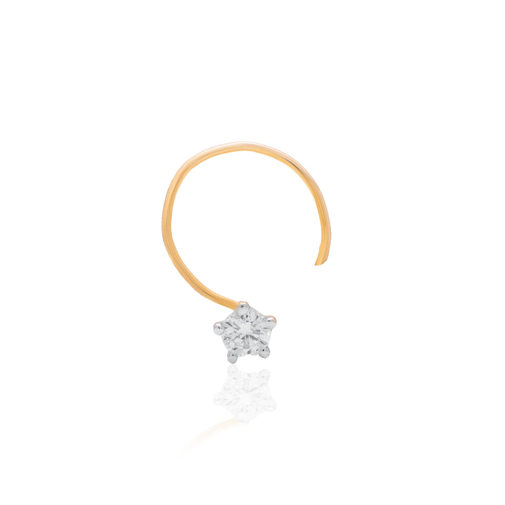 Petite Prism Diamond Nose Pin – front studio view