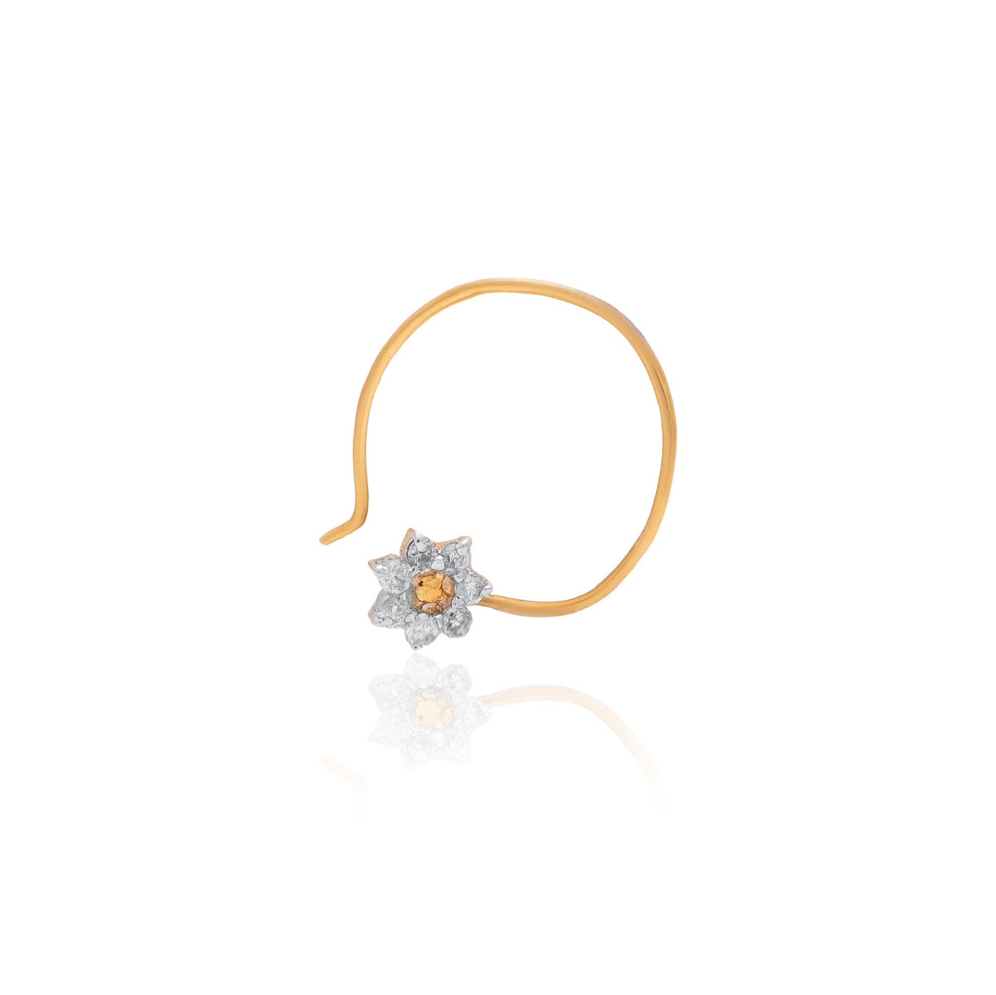 Starlight Bloom Diamond Nose Pin – front studio view